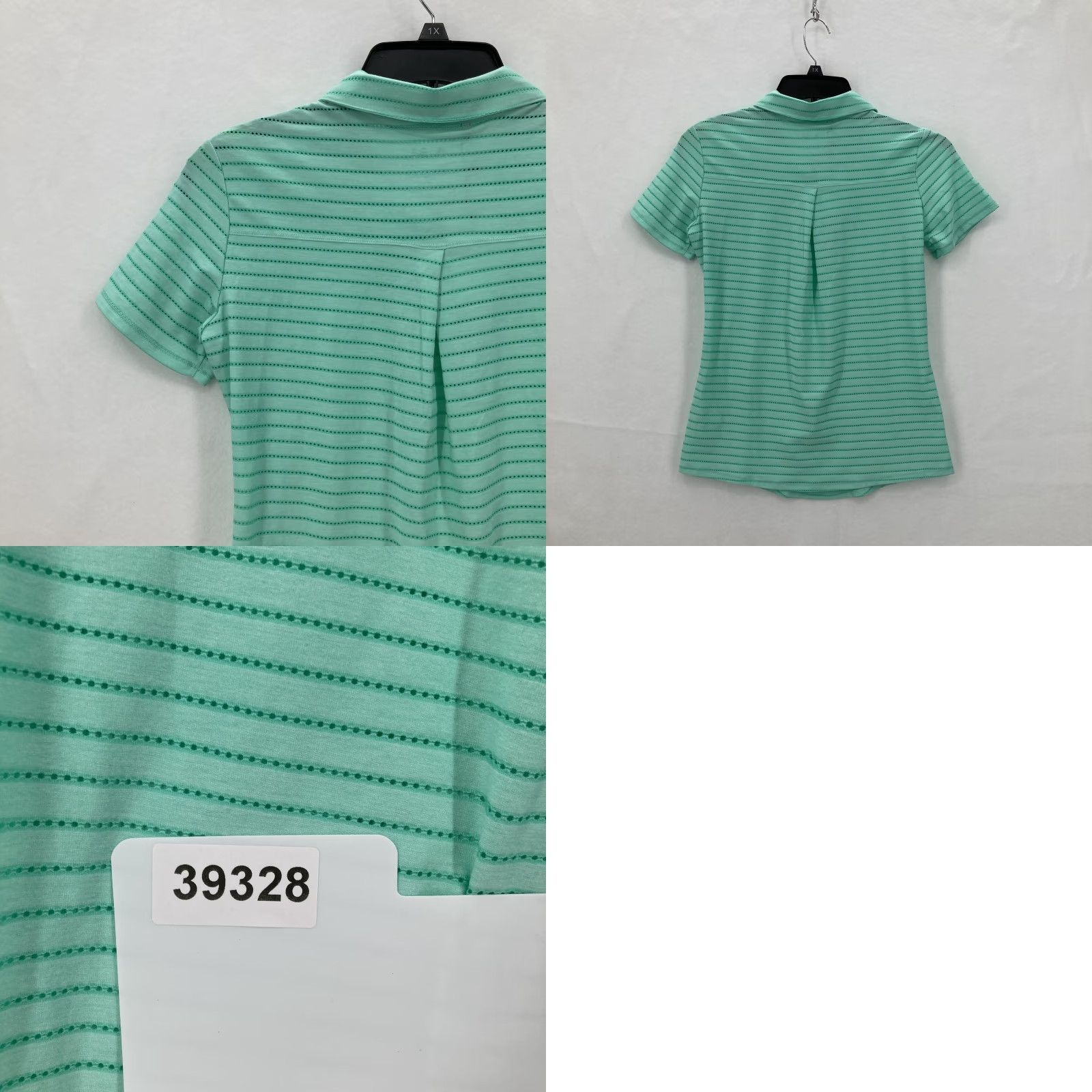 Adidas Adidas ClimaCool Polo Shirt Womens Small Green Striped Golf Performance Breathable Stretch Size S / US 4 / IT 40 - 9 Thumbnail