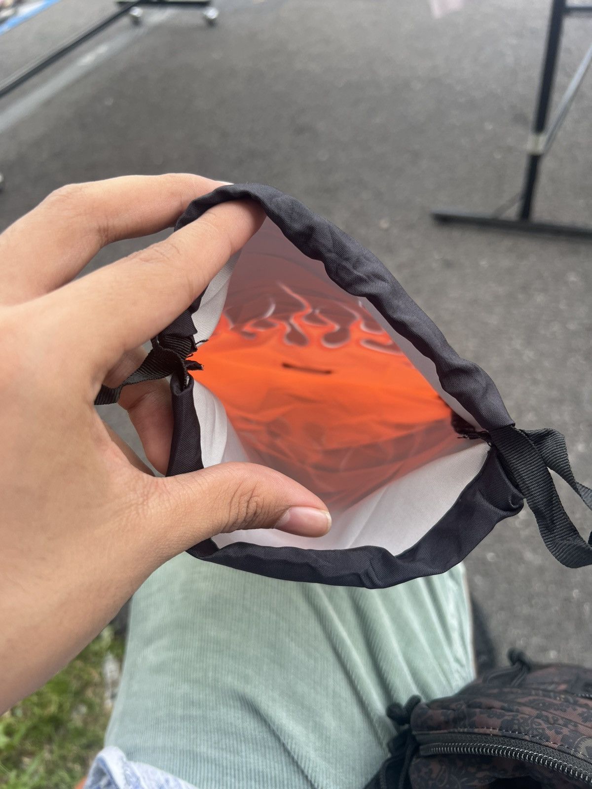 Prada Prada Flame Design Drawstring Pouch Bag Size ONE SIZE - 4 Thumbnail