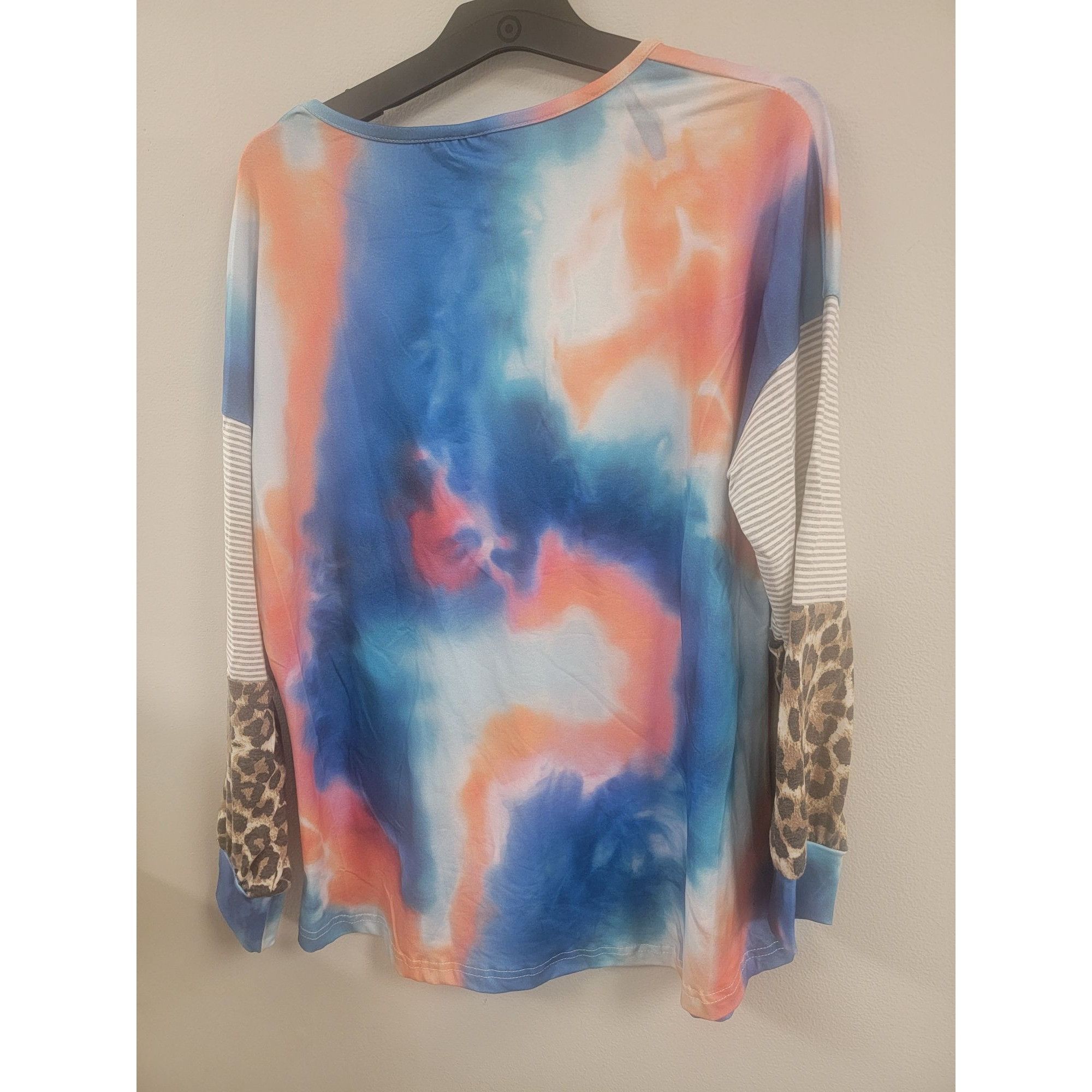 Other Tie-Dye Long Sleeve Top With Leopard Pocket & Striped Accent Size S / US 4 / IT 40 - 3 Thumbnail