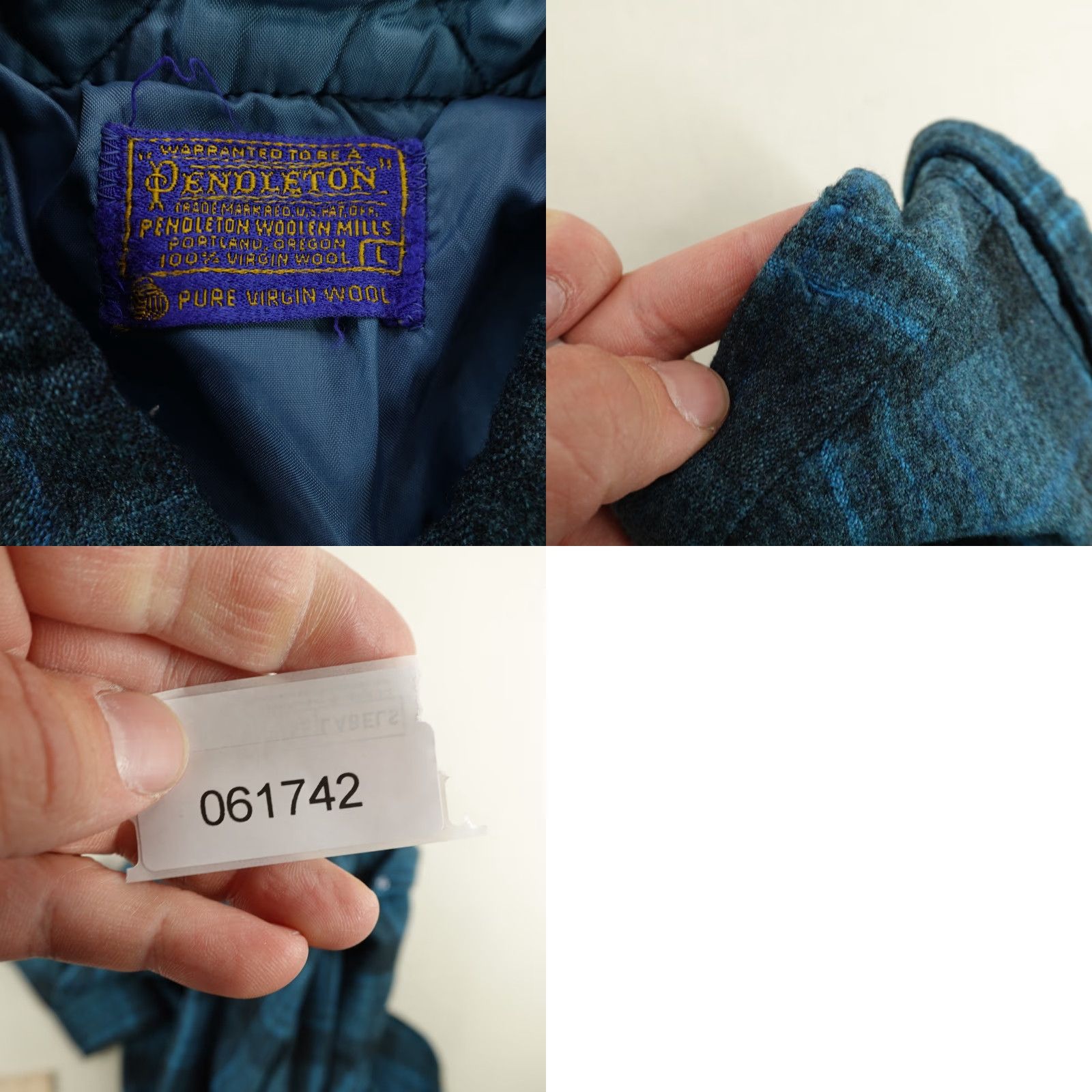 Pendleton VINTAGE Pendleton Shirt Mens Large Blue Plaid Wool Flannel Button-Up 70s 80s Outdoor Warmth Size US L / EU 52-54 / 3 - 8 Thumbnail