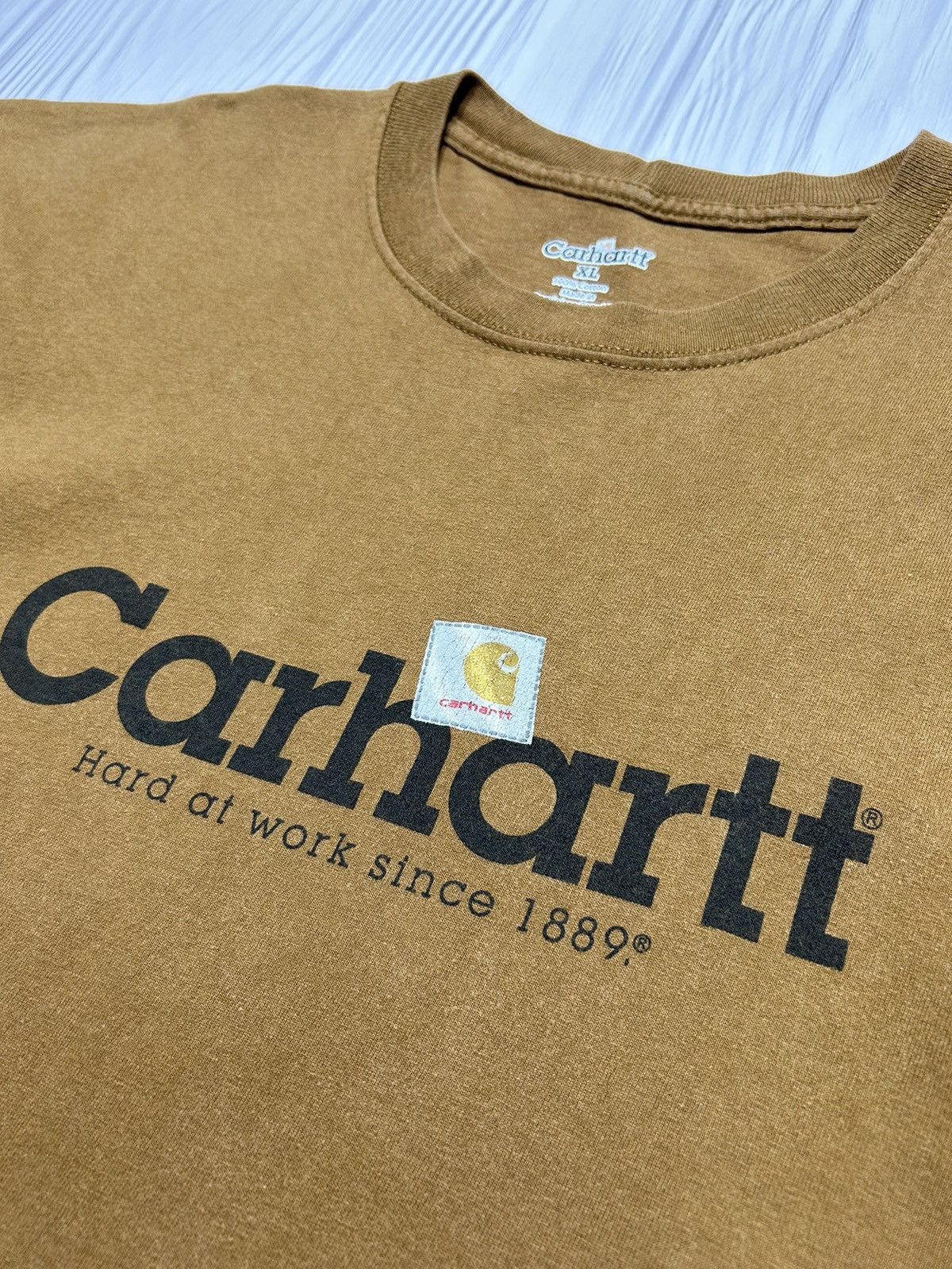 Carhartt Vintage Y2K Carhartt Hard Work 1889 T-Shirt Size US XL / EU 56 / 4 - 7 Thumbnail