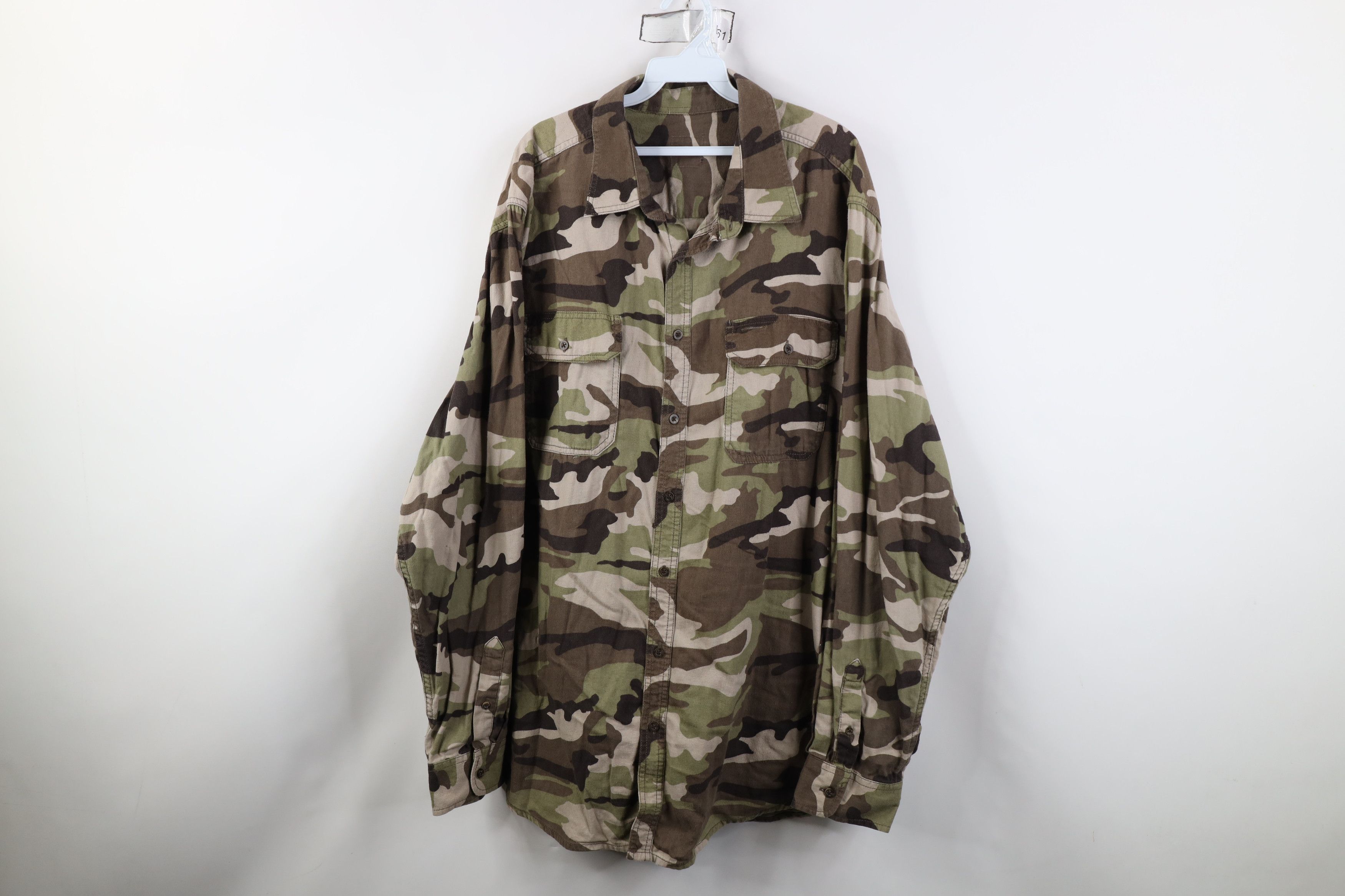 Vintage Vintage 90s Y2K Streetwear Chamois Cloth Button Shirt Size US XXL / EU 58 / 5 - 1 Thumbnail