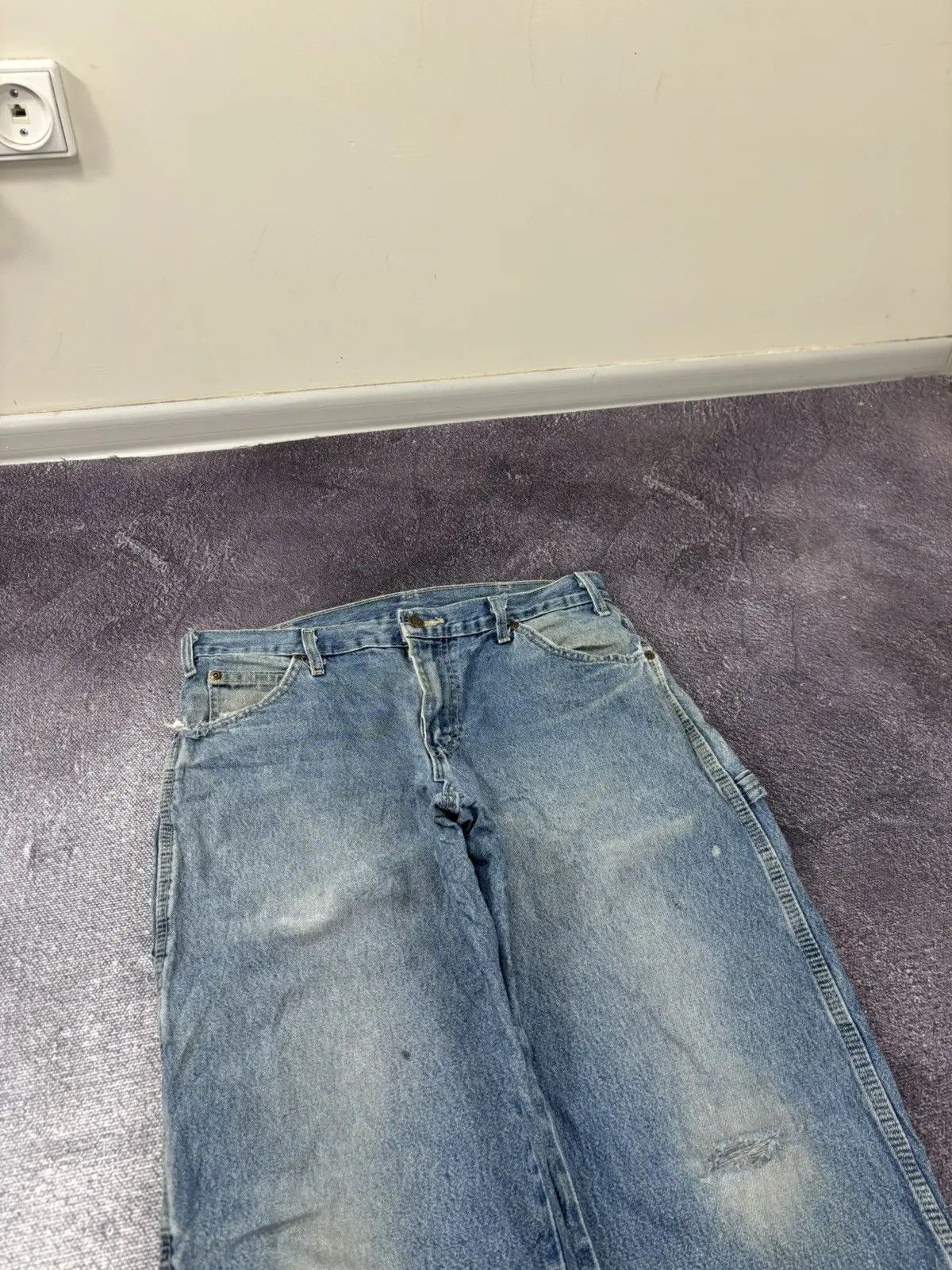 Dickies × Vintage Vintage Dickies Faded Light Blue Denim Skate Baggy Jeans Size US 31 - 6 Thumbnail