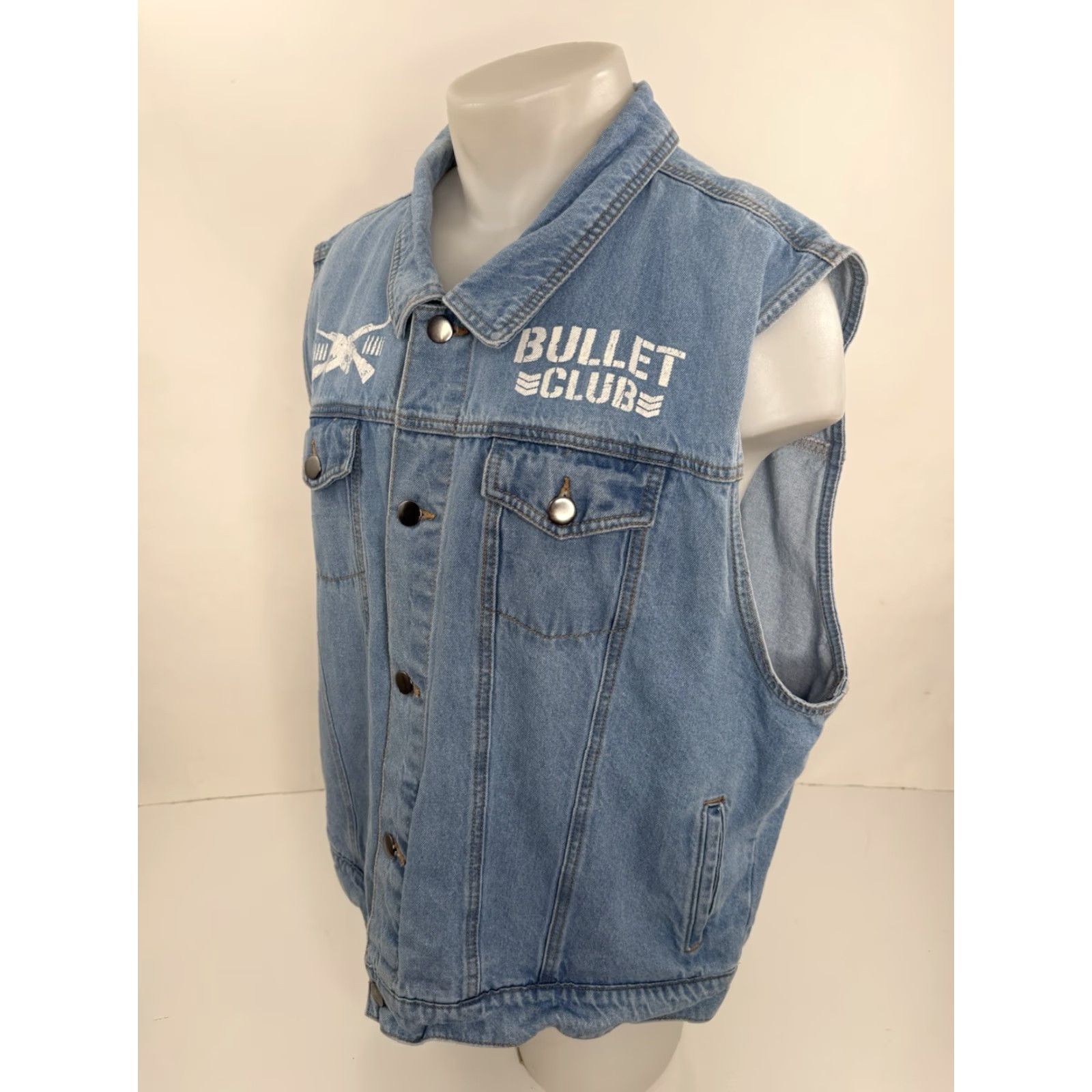 Denime King of Sports / NEW JAPAN PRO WRESTLING / Bullet Club Mens 3XL Denim Vest Size US XXL / EU 58 / 5 - 3 Thumbnail