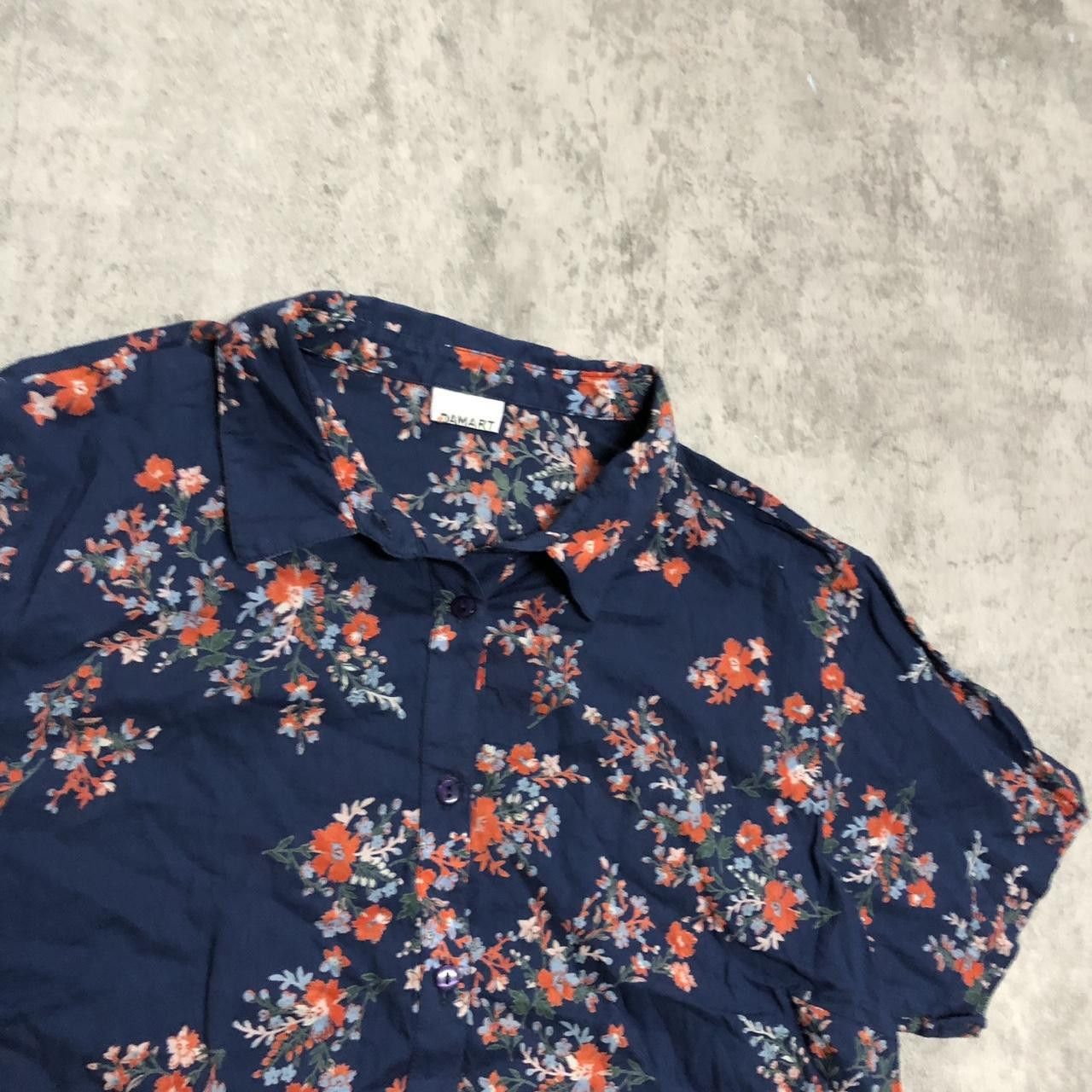 Other Navy blue floral short sleeve button up shirt #floralshirt Size US L / EU 52-54 / 3 - 2 Thumbnail