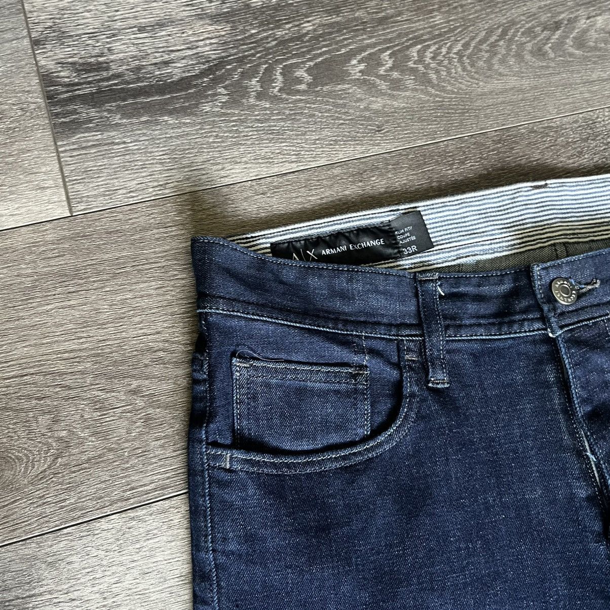 Armani Exchange Armani Exchange Dark Blue Slim Fit Buttonfly Denim Jeans 33R Size US 33 - 7 Thumbnail