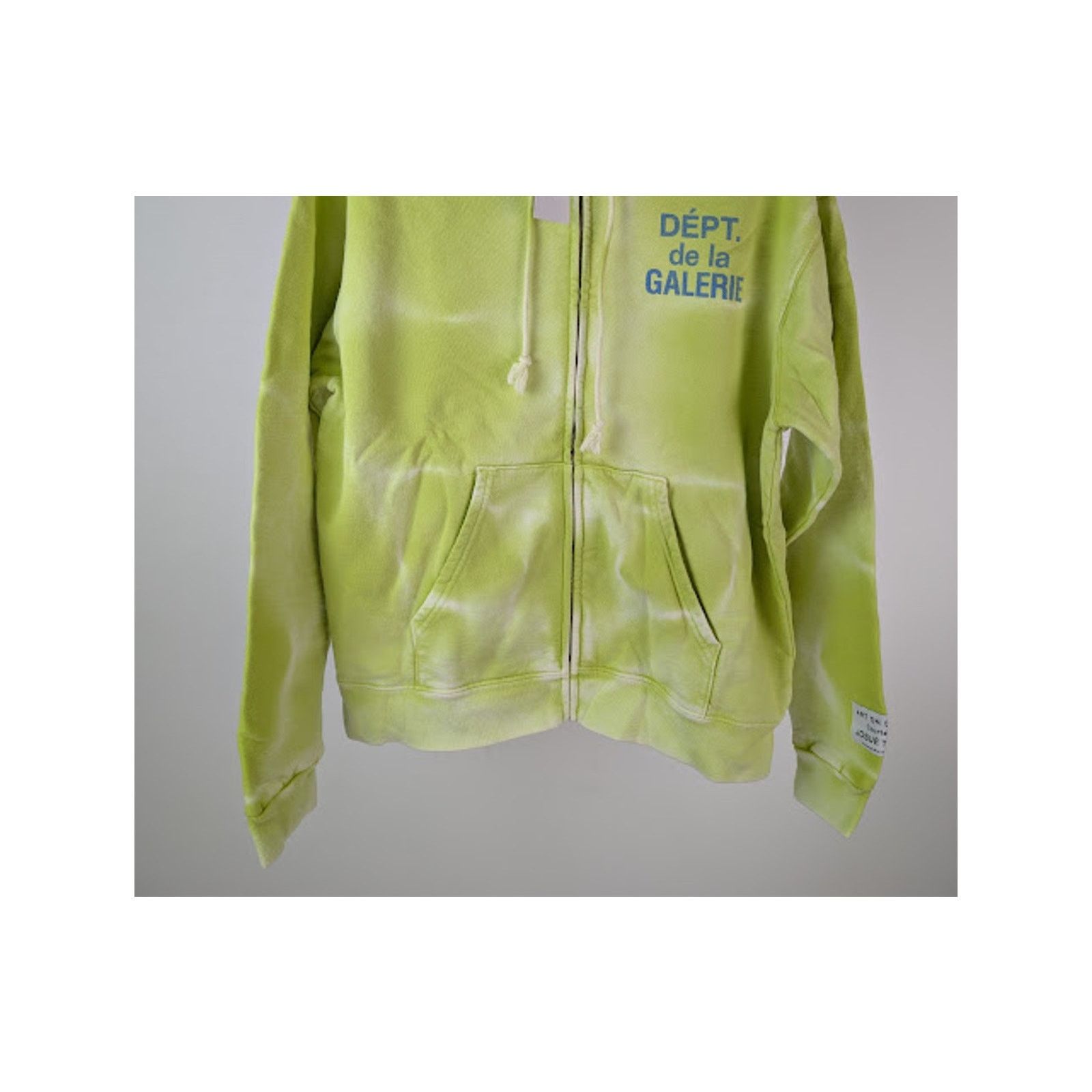 Gallery Dept. o1rshd1 French Logo Zip Up Hoodie in Lime Green XL Size US XL / EU 56 / 4 - 2 Thumbnail