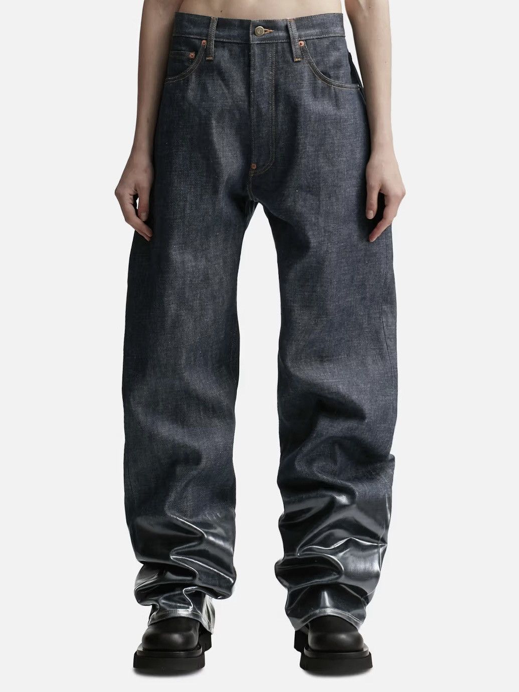 Maison Margiela Maison Margiela Lacquered Turn-up Jeans Size US 28 / EU 44 - 2 Thumbnail