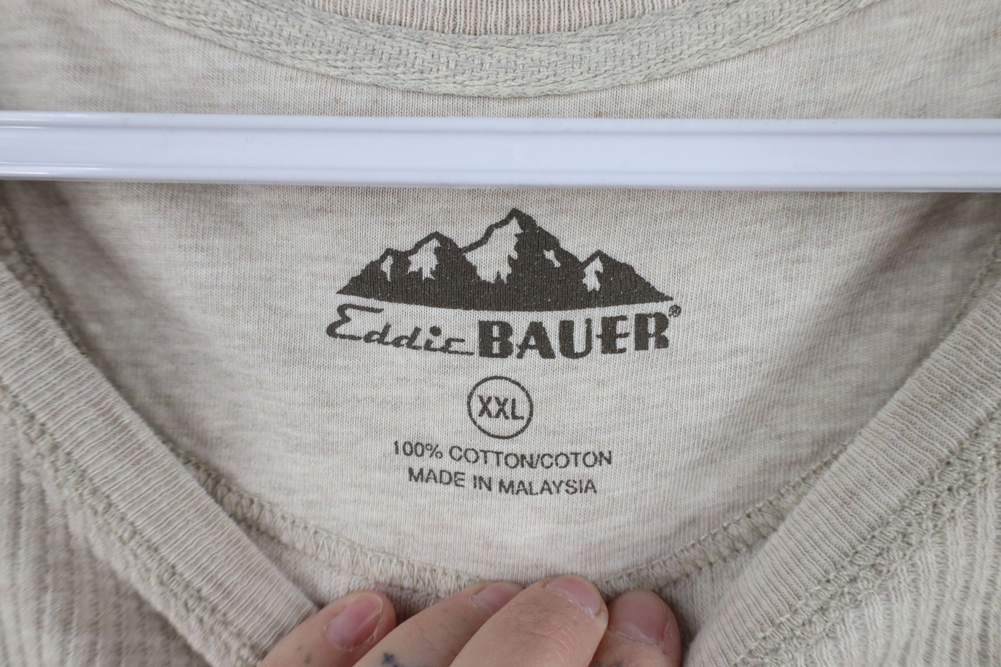 Eddie Bauer × Vintage Vintage Eddie Bauer Waffle Knit Long Sleeve T-Shirt Beige Size US XXL / EU 58 / 5 - 7 Thumbnail