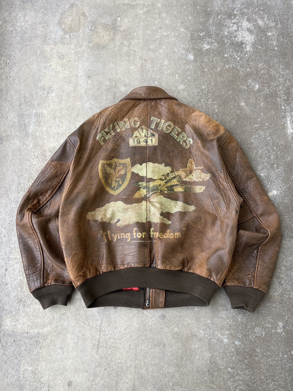 Vintage Avirex 1987 Flying Tigers Leather Jacket Type A-2 | Grailed