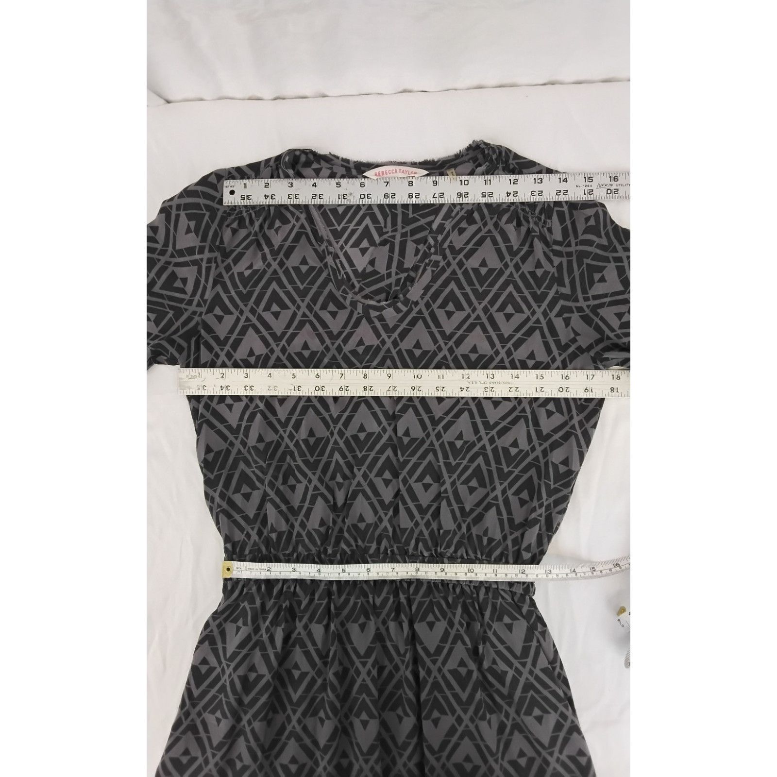 Rebecca Taylor Rebecca Taylor Dress Women's 2 Gray Geometric Pattern Size XS / US 0-2 / IT 36-38 - 10 Thumbnail