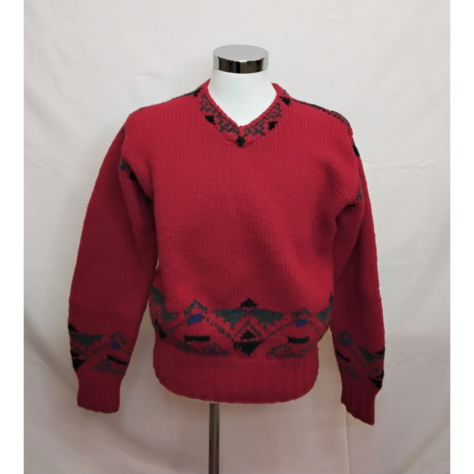 Polo Ralph Lauren Polo by Ralph Lauren Sweater Men's M Red Blue Label 1990s Size US M / EU 48-50 / 2 - 2 Thumbnail