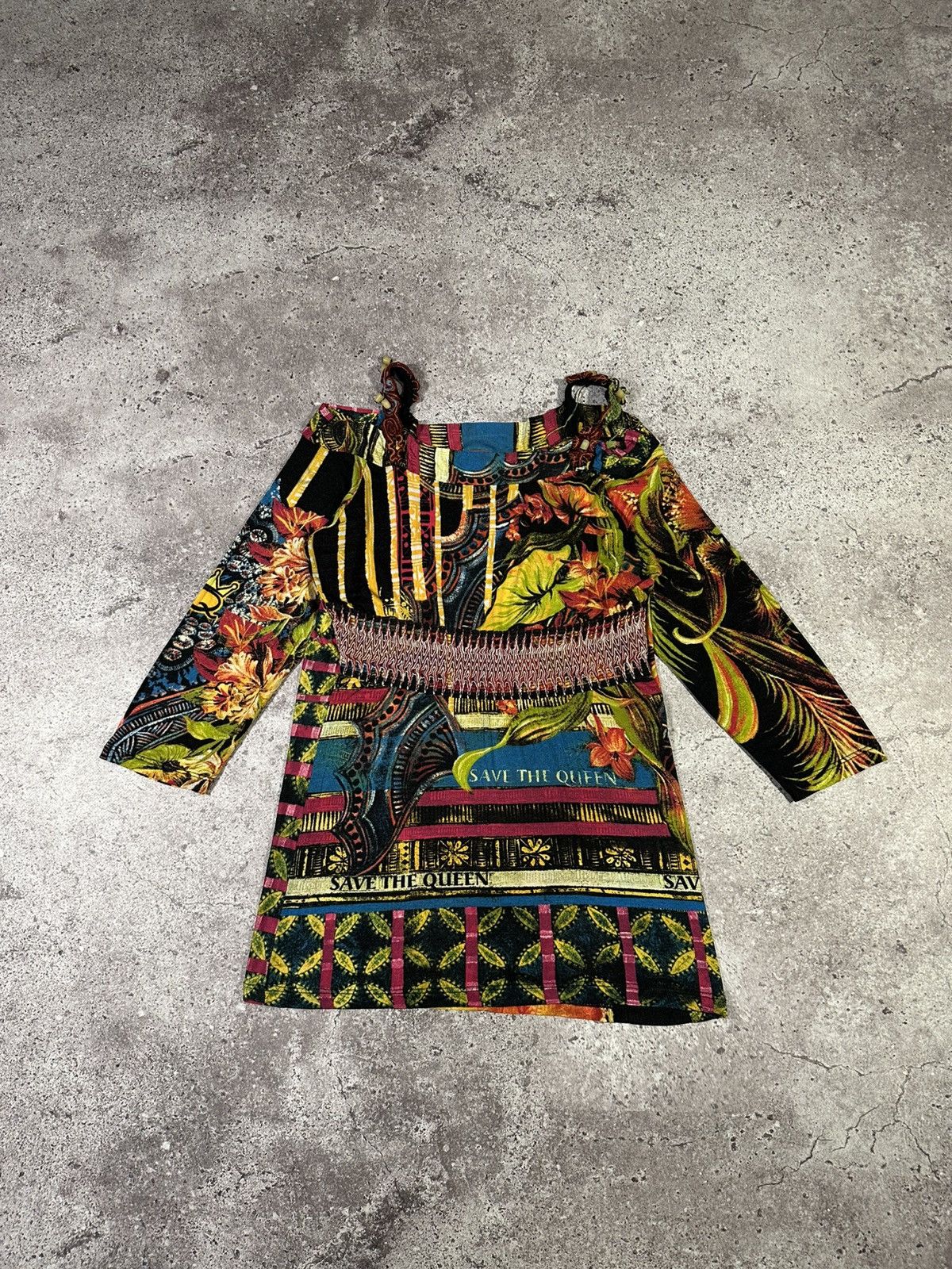Jean Paul Gaultier Save The Queen Womens Colorful Bono Floral Print Long Sleeve Size L / US 10 / IT 46 - 1 Thumbnail
