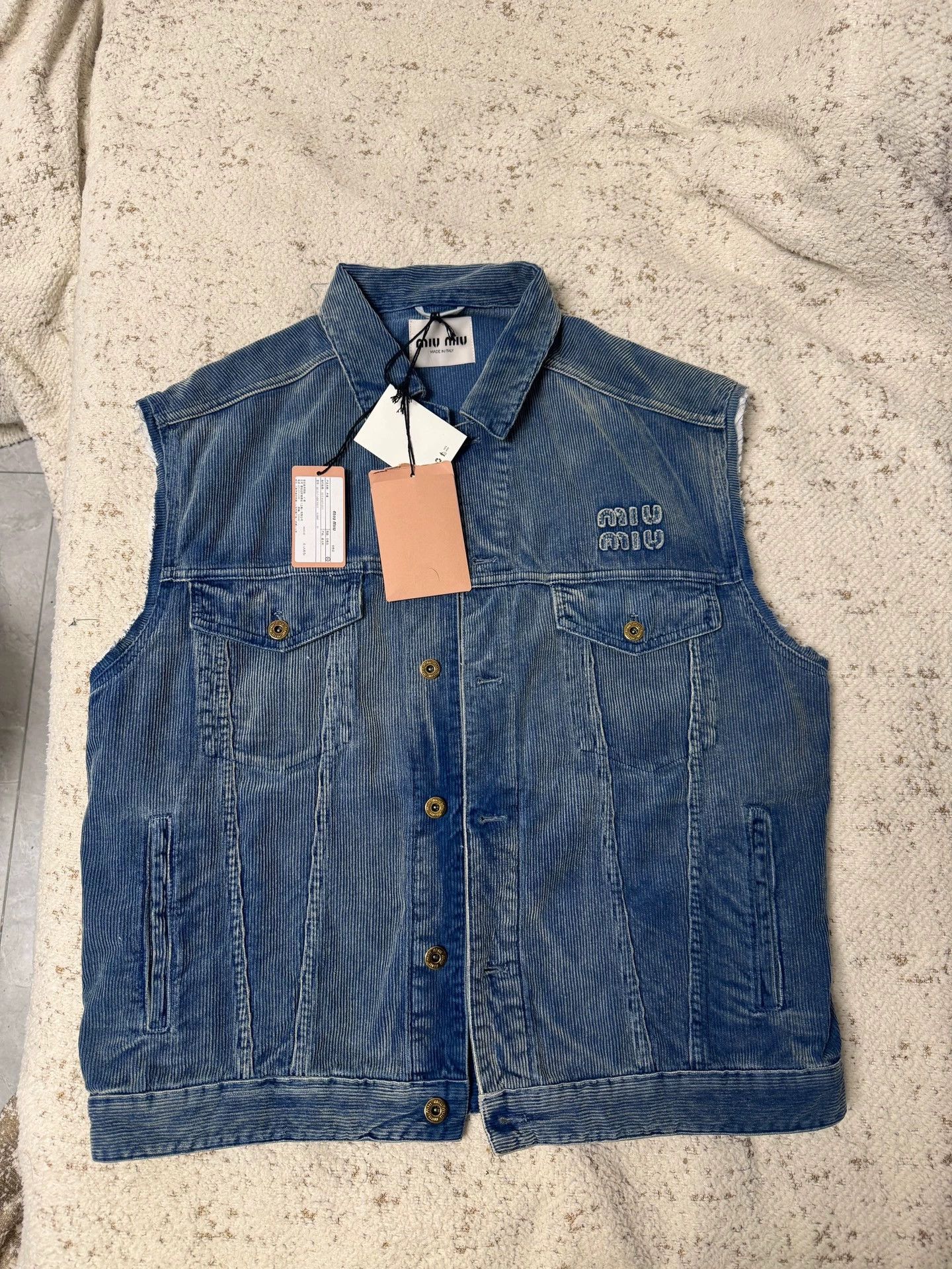 Miu Miu MIU MIU Corduroy Denim Vest Women's 38 Size XS / US 0-2 / IT 36-38 - 1 Thumbnail