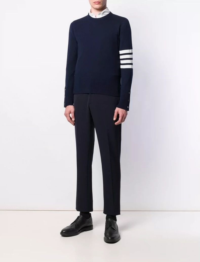Thom Browne Thom BrowneDark blue cashmere pullover sweater 2503-Nextar Size US L / EU 52-54 / 3 - 3 Thumbnail