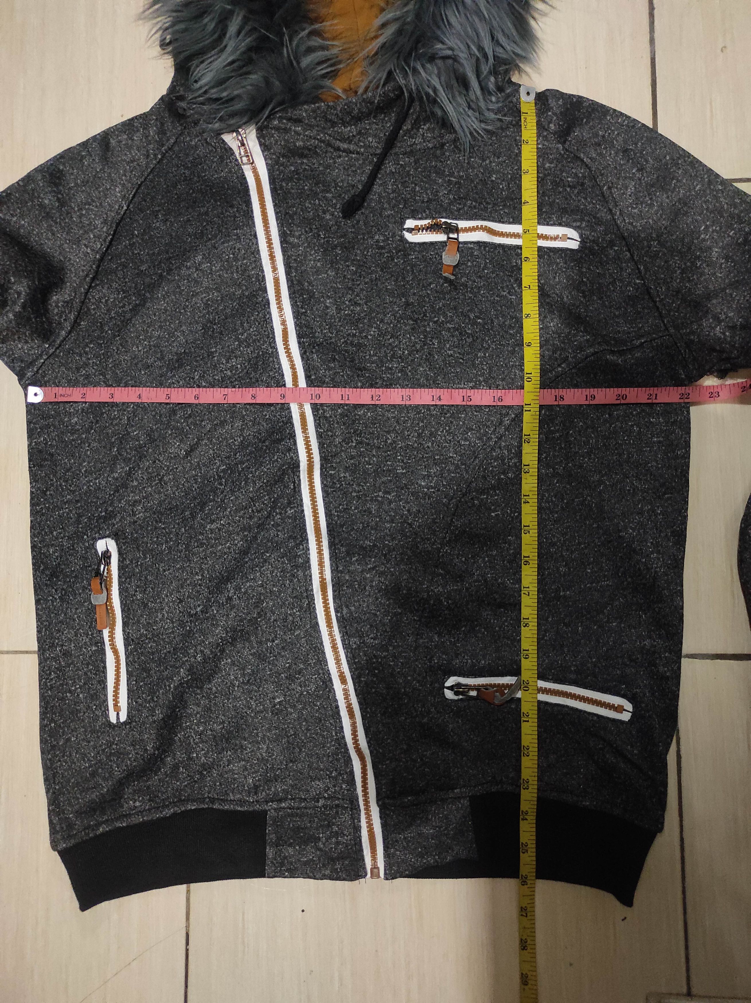Japanese Brand Gray Asymetrycal zip fur hoodie ifsix LGB style Size US M / EU 48-50 / 2 - 12 Thumbnail