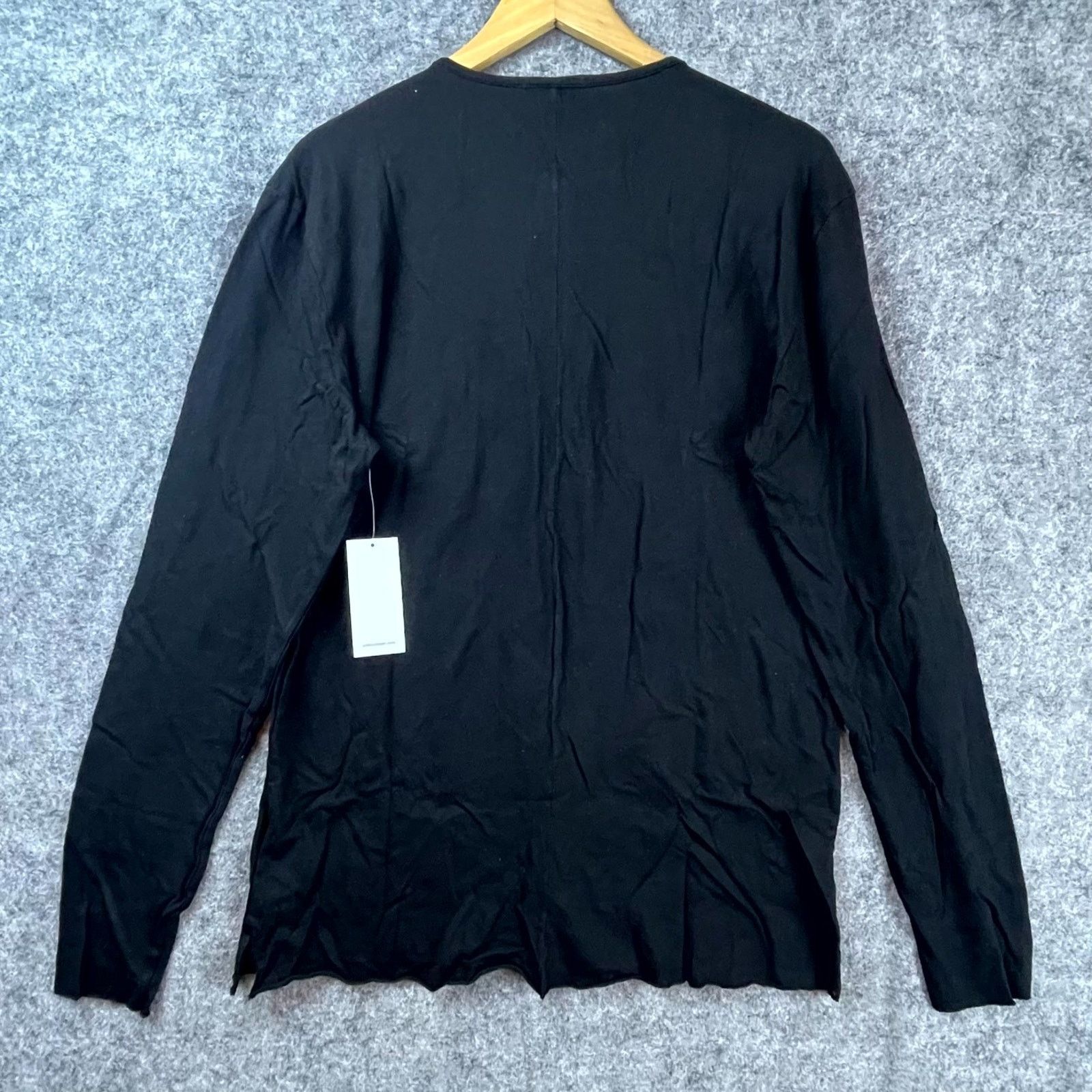 Cotton Citizen Jagger Long Sleeve Henley Large Men Jet Black