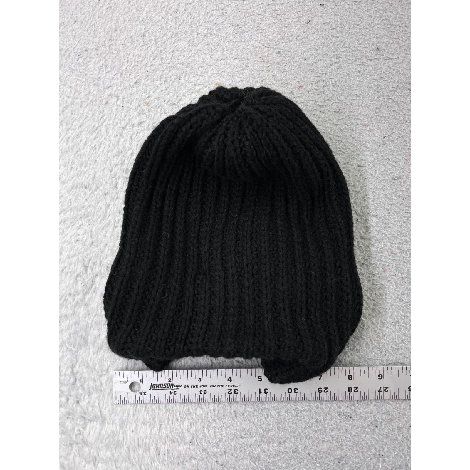 Vintage Womens Beanie Hat One Size Black Blue Knit Acrylic Polyester Winter Ski Pom Beanie - Activewear Women's Outdoors Winter Accessories Size ONE SIZE - 5 Thumbnail