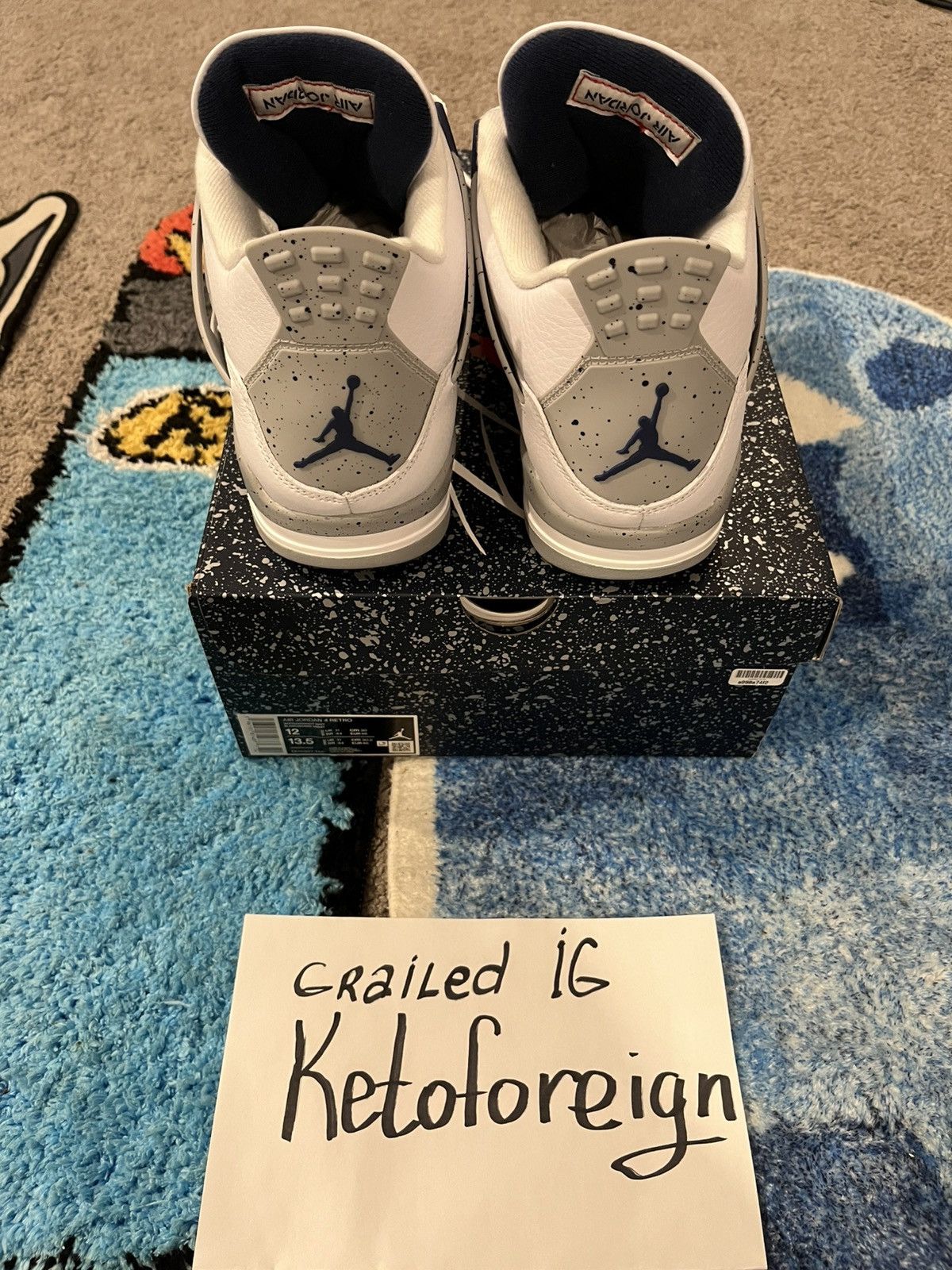 Jordan Brand × Nike Jordan 4 Midnight retro Brand New Sz 12 Og All Size US 12 / EU 45 - 6 Thumbnail