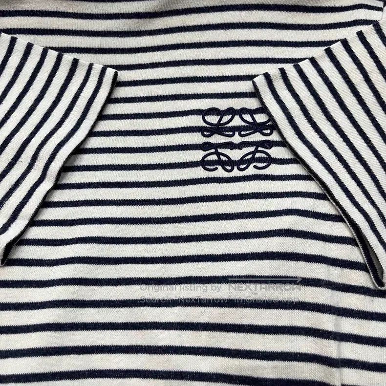 Loewe Loewe Black and White Striped Logo Short-sleeve Size M / US 6-8 / IT 42-44 - 5 Thumbnail