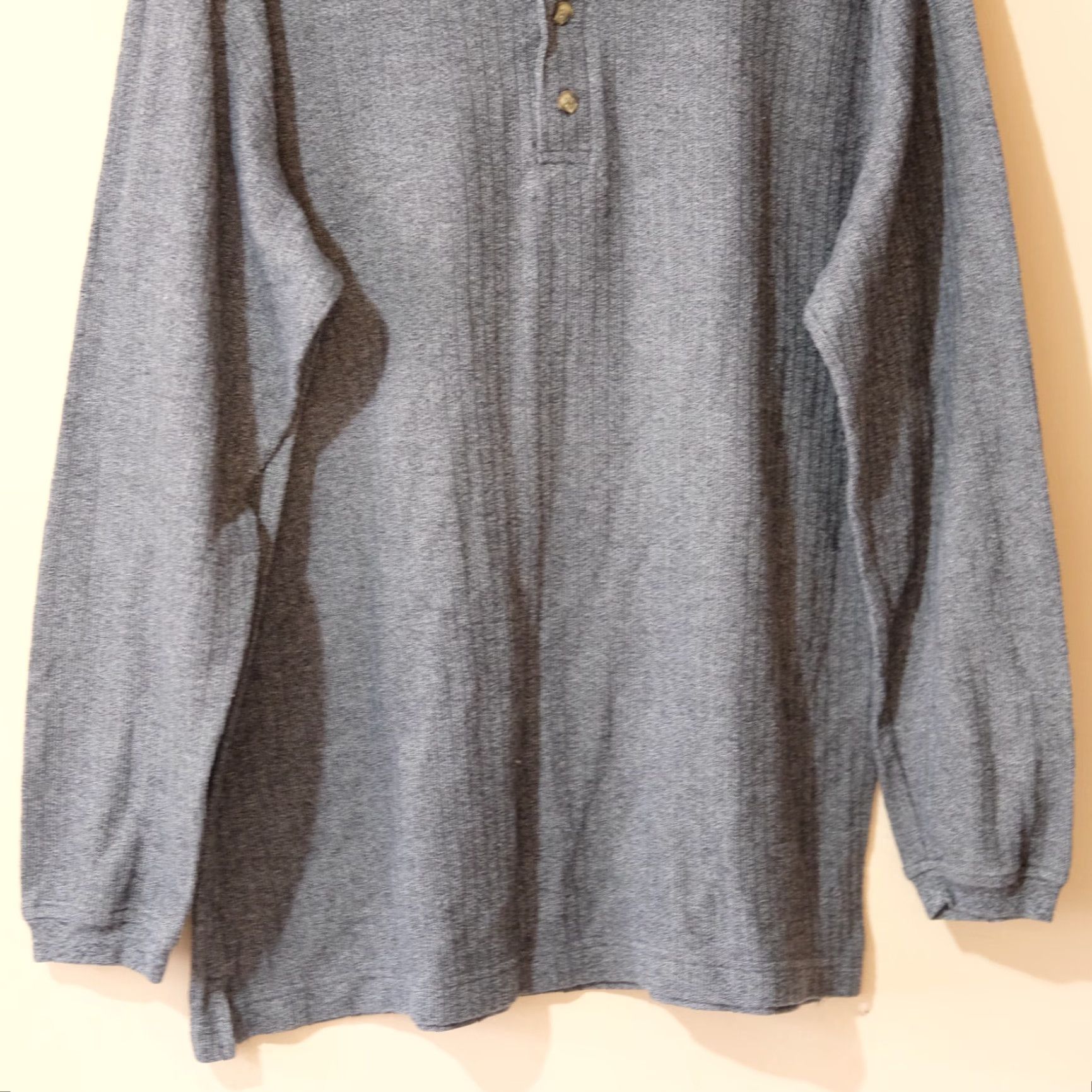 Farah Farah Henley Shirt Gray Long Sleeve Ribbed Knit Casual Mens M Size US M / EU 48-50 / 2 - 3 Thumbnail
