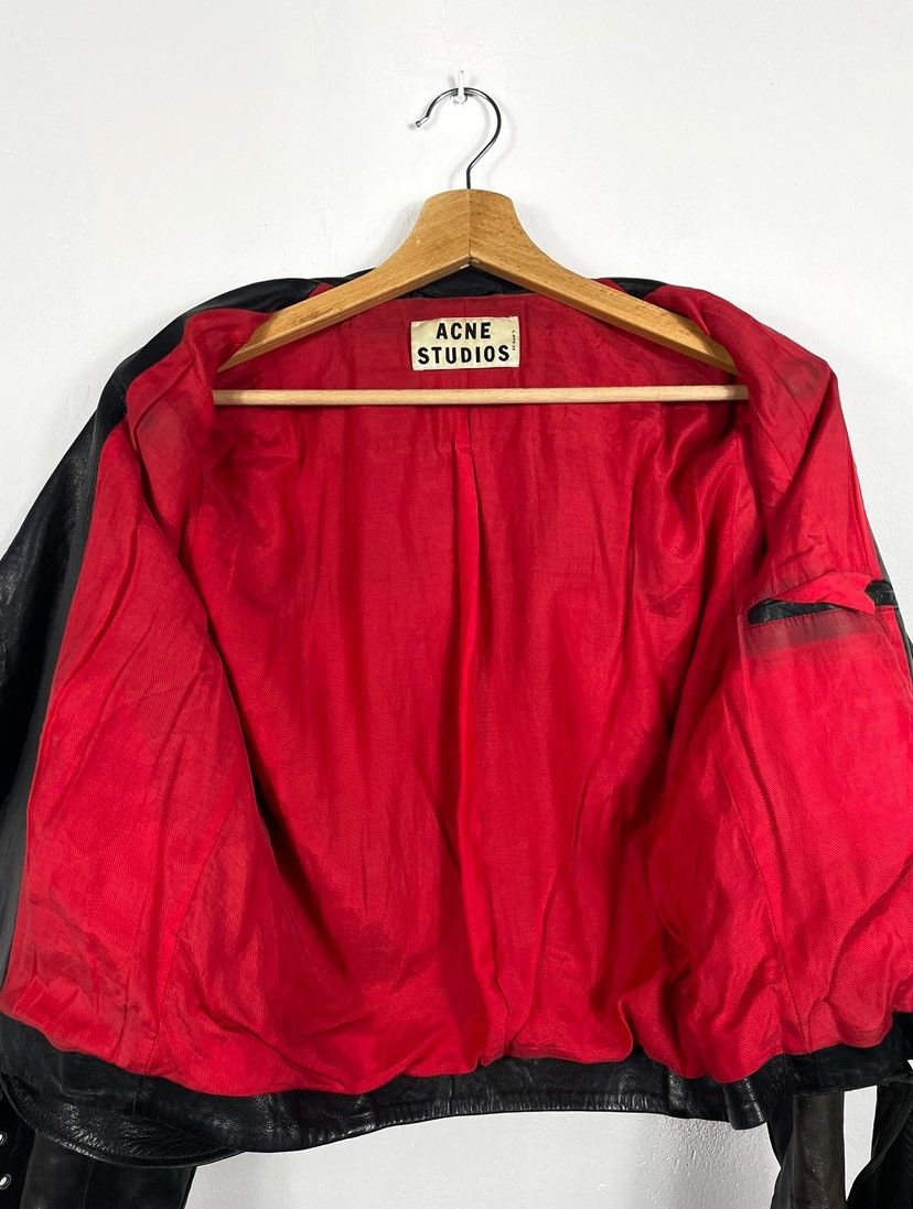 Acne Studios × Designer Acne Studios Black Real Leather Genuine Biker Jacket Belted Size XS / US 0-2 / IT 36-38 - 12 Thumbnail