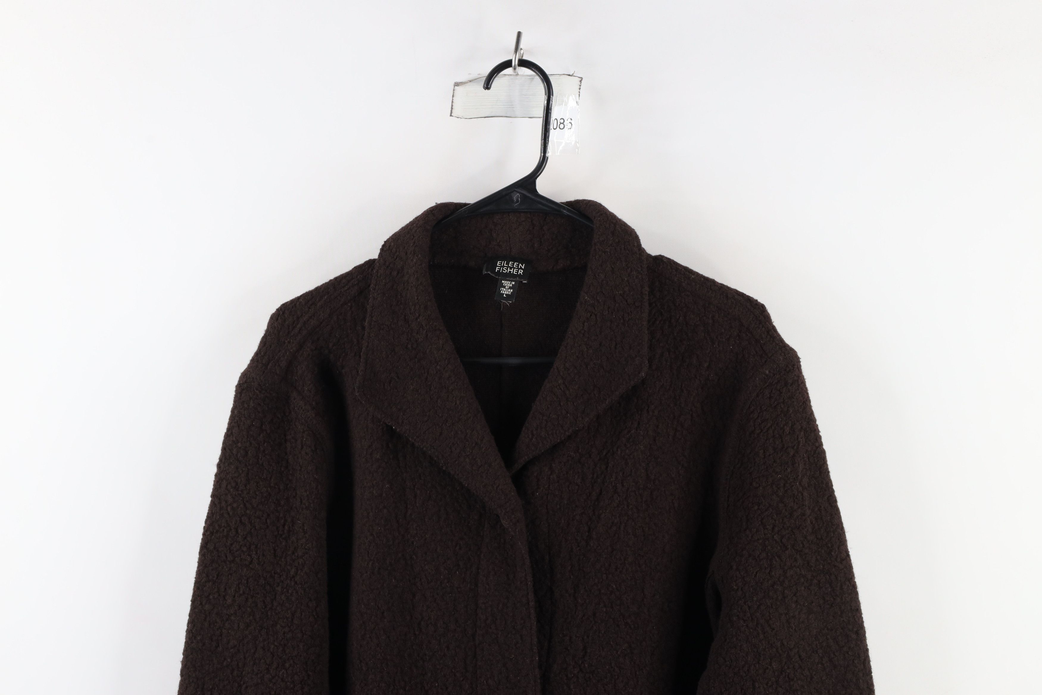 Eileen Fisher × Vintage Eileen Fisher Virgin Wool Blend Sweater Jacket Brown Size L / US 10 / IT 46 - 2 Thumbnail