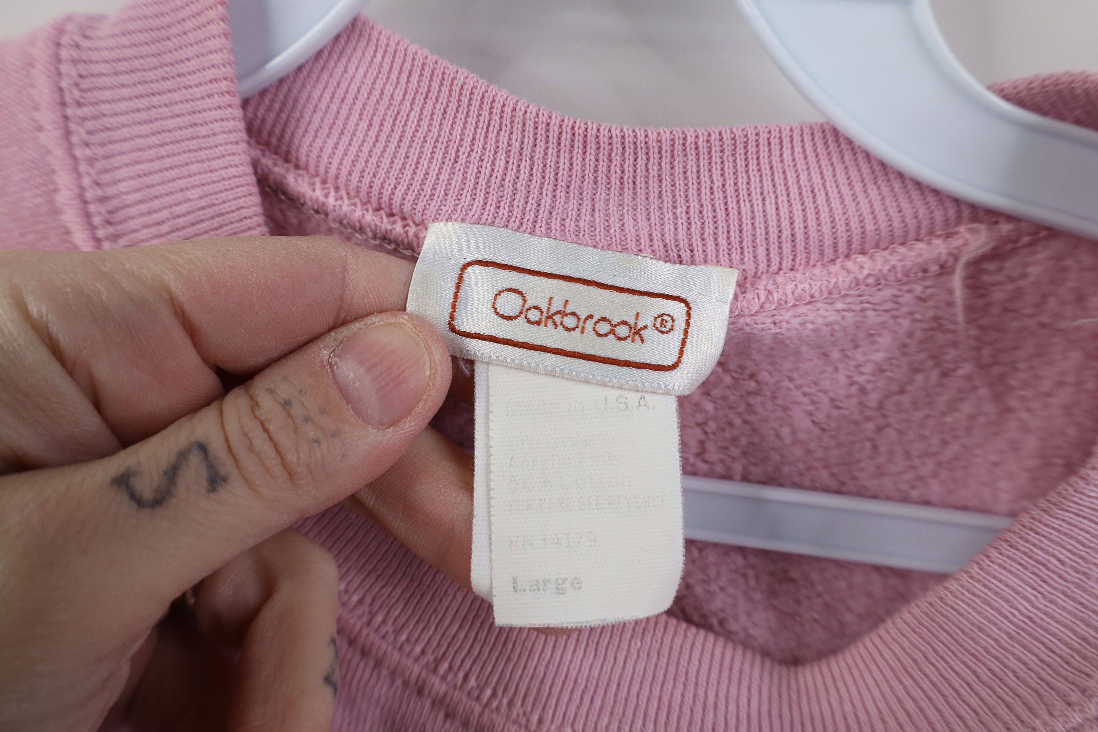 Vintage Vintage 70s Streetwear Short Sleeve Sweatshirt Pink USA Size L / US 10 / IT 46 - 4 Thumbnail