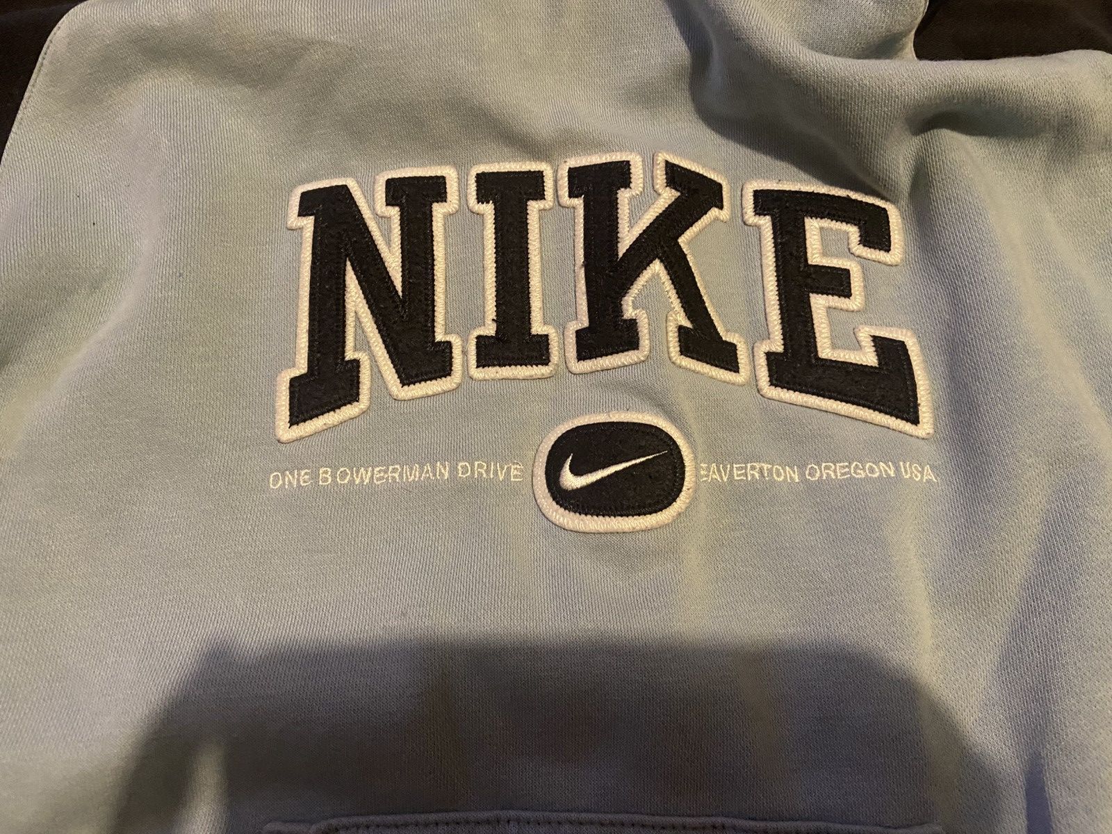 Nike × Vintage vintage nike spellout baby blue hoodie Size US S / EU 44-46 / 1 - 2 Thumbnail