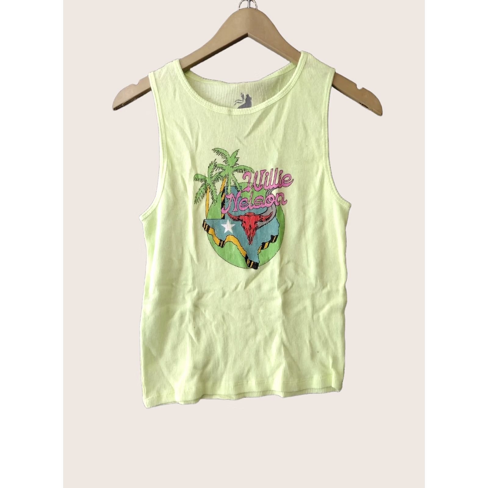 Vintage Zion Rootswear Tank Ladies Sleeveless Texas Willie Nelson Lime Green M Size M / US 6-8 / IT 42-44 - 1 Thumbnail