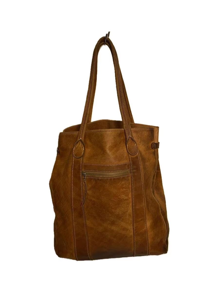 image of Undercover Ss07 Leather Tote Bag in Camel, Men's