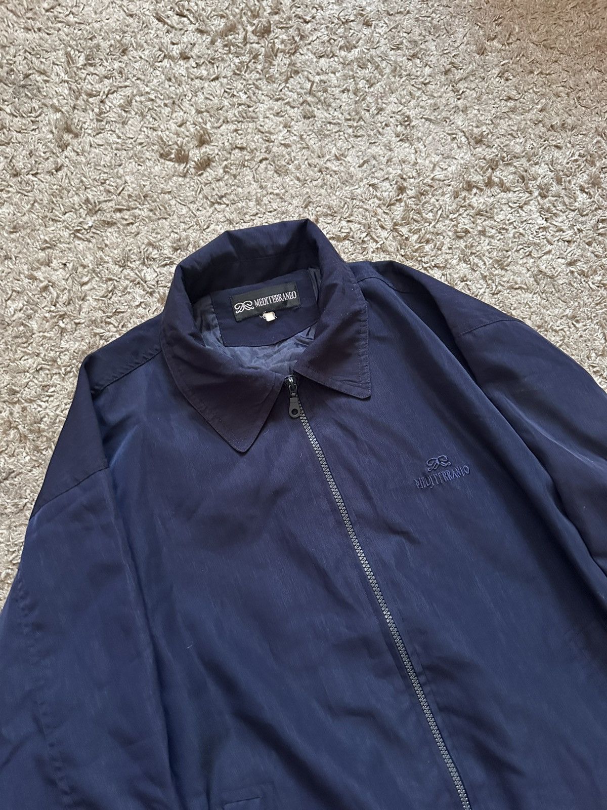 Vintage Vintage Mediterraneo Navy Blue Bomber Jacket Size L Size US L / EU 52-54 / 3 - 5 Thumbnail