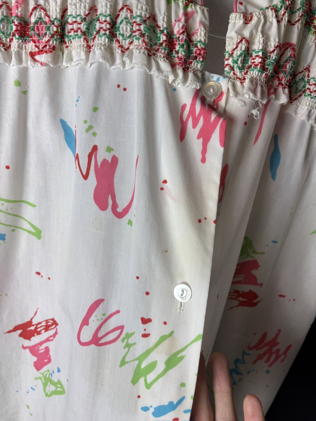 Vintage 1980s Vintage Sleep Gown Art Attack Ugly Print Frock Dress Size S / US 4 / IT 40 - 5 Thumbnail