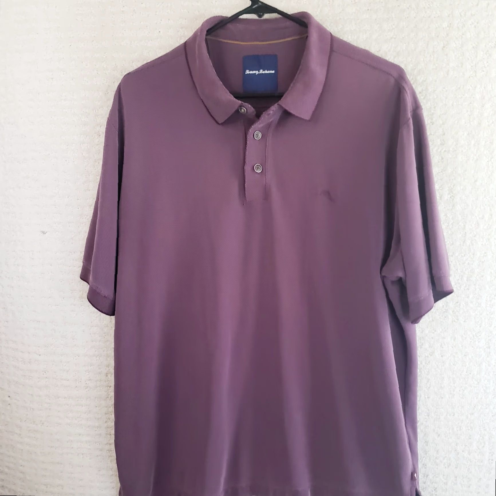 Tommy Bahama Tommy Bahama Polo Shirt Men's XL Purple Short Sleeve Solid Knit Modal Polyester Golf Casual Beach Classic Coastals Mens Size US XL / EU 56 / 4 - 2 Thumbnail
