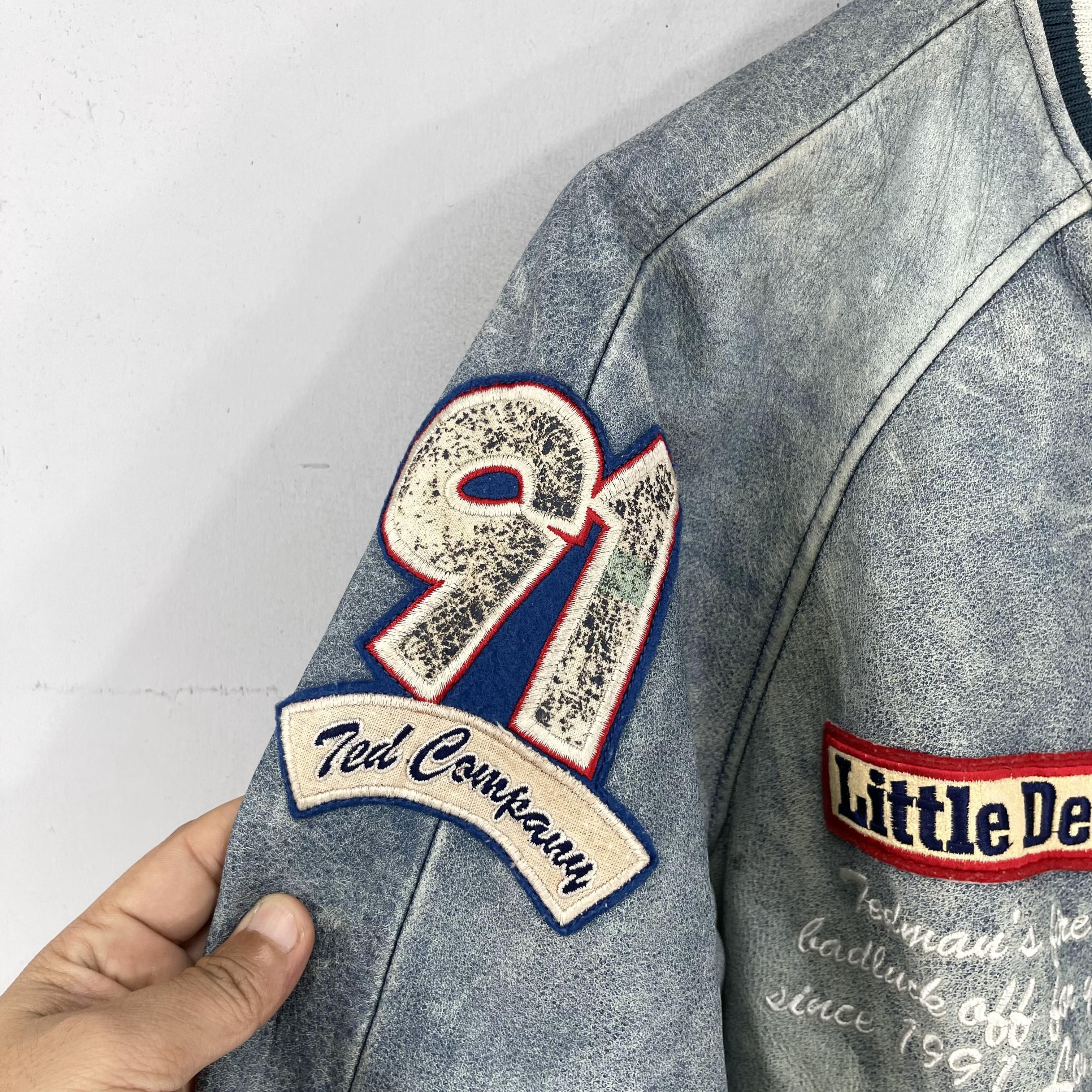Tedman × Vintage Vintage 90s TEDMAN Little Devil Usaf Varsity Leather Jacket Size US M / EU 48-50 / 2 - 3 Thumbnail