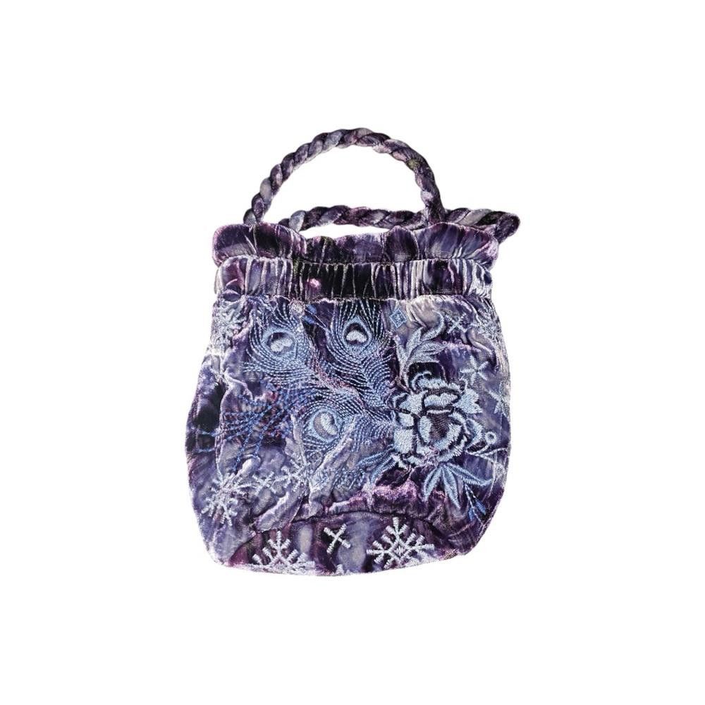 Designer Johnny Was Azure Purple Velvet Floral Bag Size ONE SIZE - 2 Thumbnail