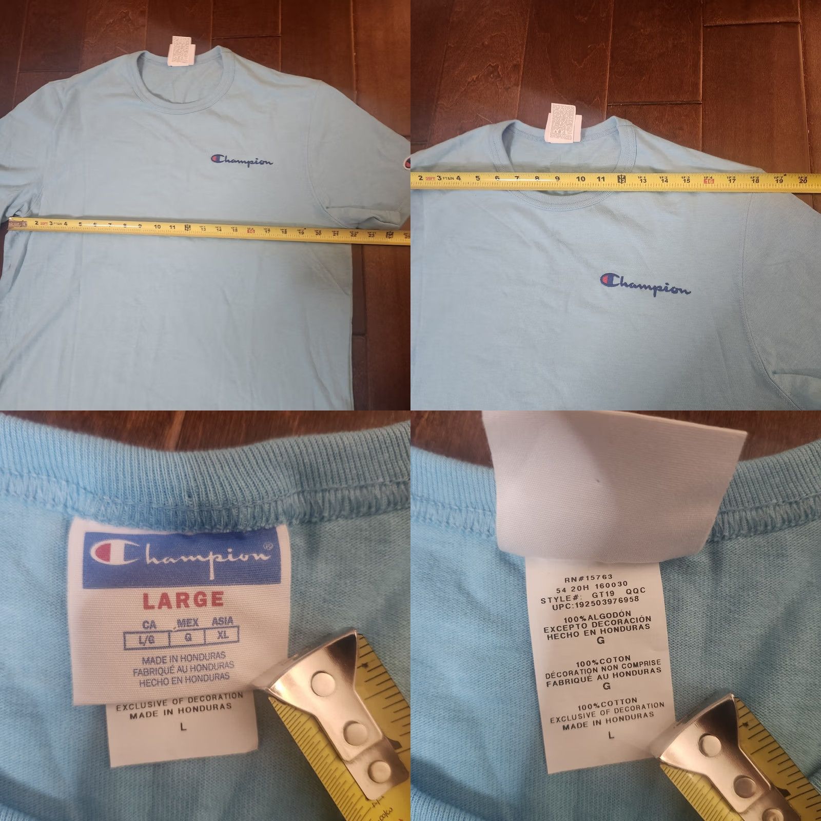 Champion Champion Men's Blue Logo Short Sleeve T-shirt Tee - Size Large Size US L / EU 52-54 / 3 - 8 Thumbnail