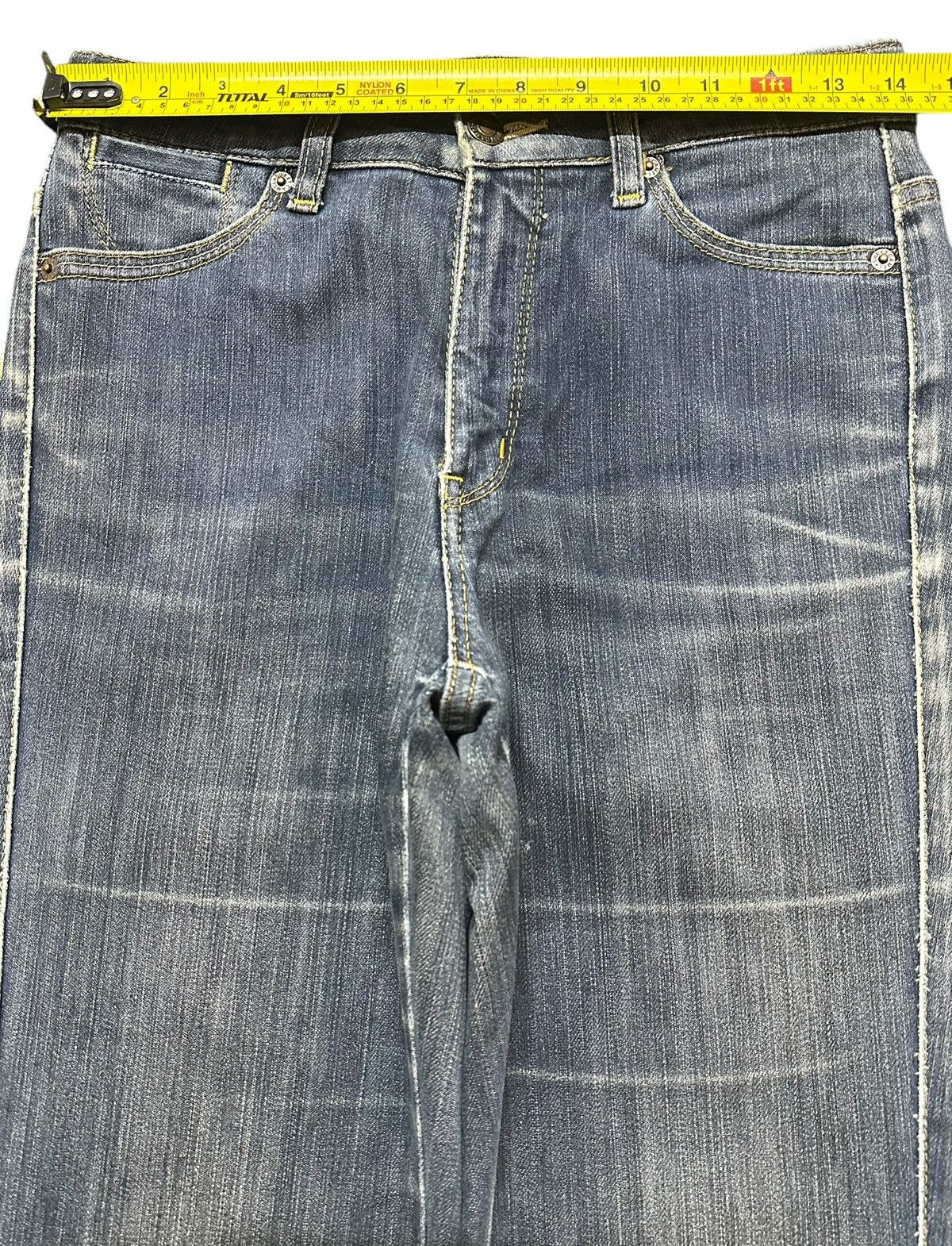 Japanese Brand Vintage Japanese Brand Blue Faded Wash Whiskers Bootcut Jean Size US 28 / EU 44 - 9 Thumbnail