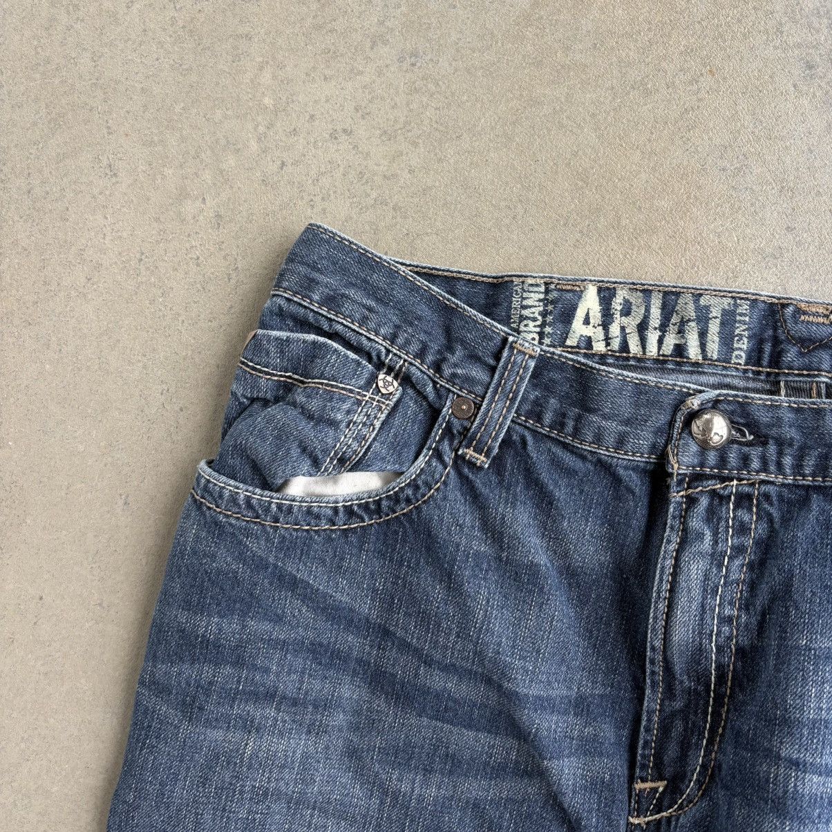 Ariat × Rock Revival Crazy Ariat Boot Cut 38x36 Baggy Denim Jeans Work Pants Size US 38 / EU 54 - 5 Thumbnail