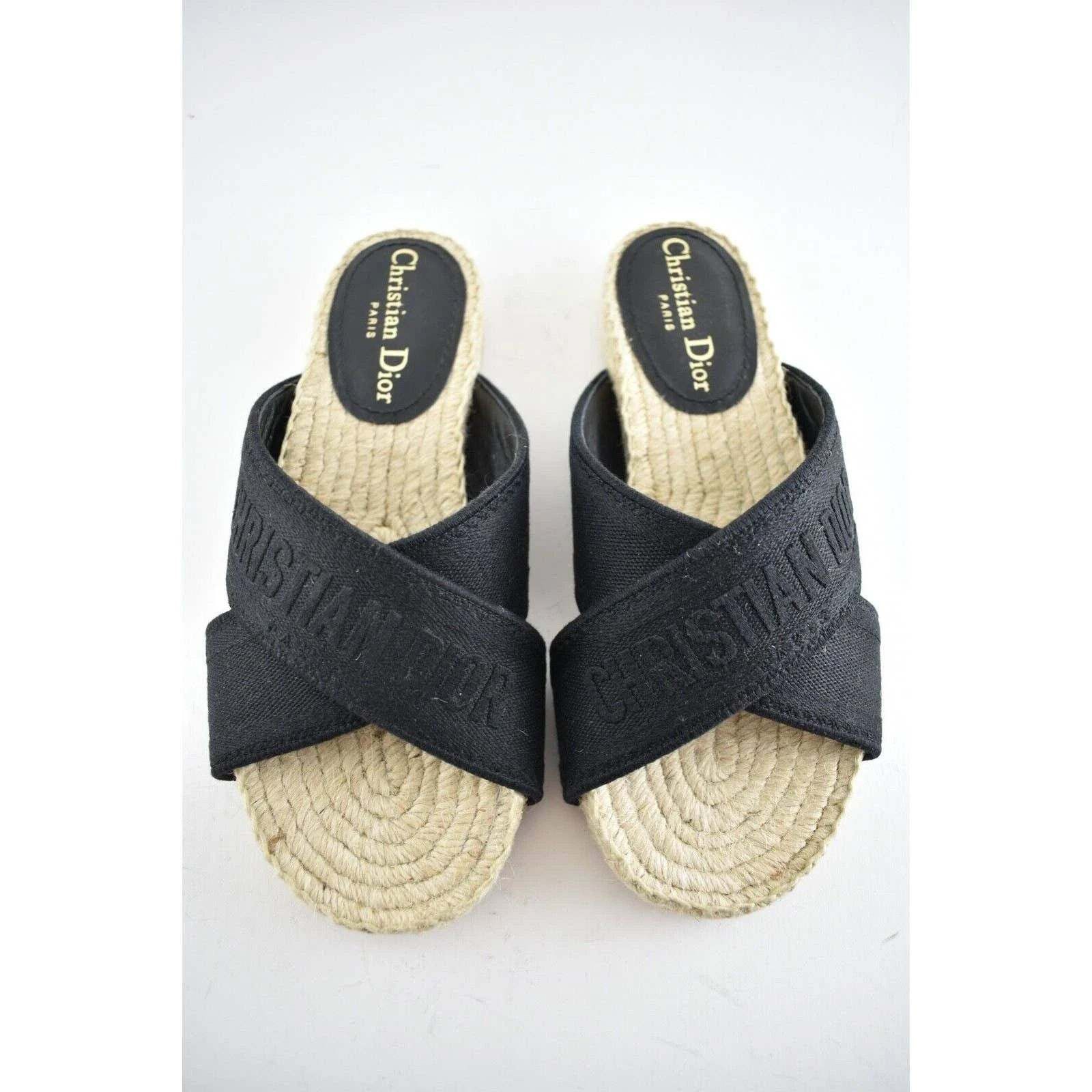 Dior Christian Dior Granville Dway Black Espadrille Size US 5.5 / IT 35.5 - 5 Thumbnail