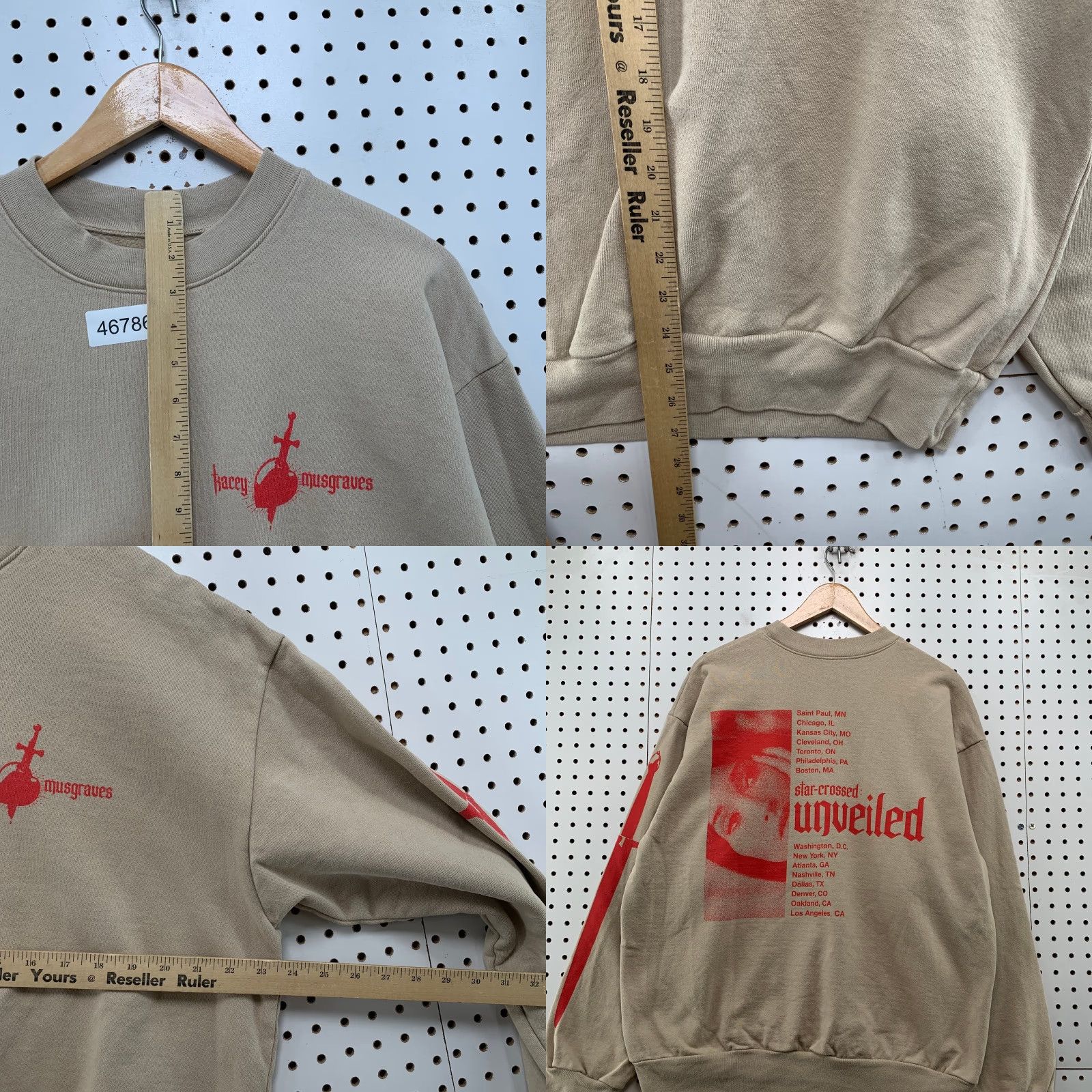 Vintage Kacey Musgraves Sweatshirt Mens Large Star Crossed Unveiled Tour Crewneck Music Shirt Adult Large Beige Graphic Print Vintage No Size US L / EU 52-54 / 3 - 8 Thumbnail