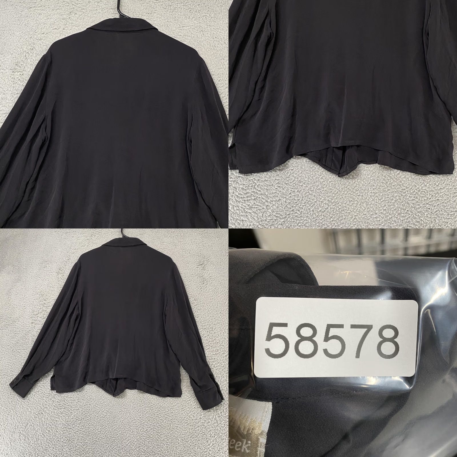 Coldwater Creek Coldwater Creek Womens XL Black Silk Pleated Button Front Long Sleeve Top Size XL / US 12-14 / IT 48-50 - 8 Thumbnail