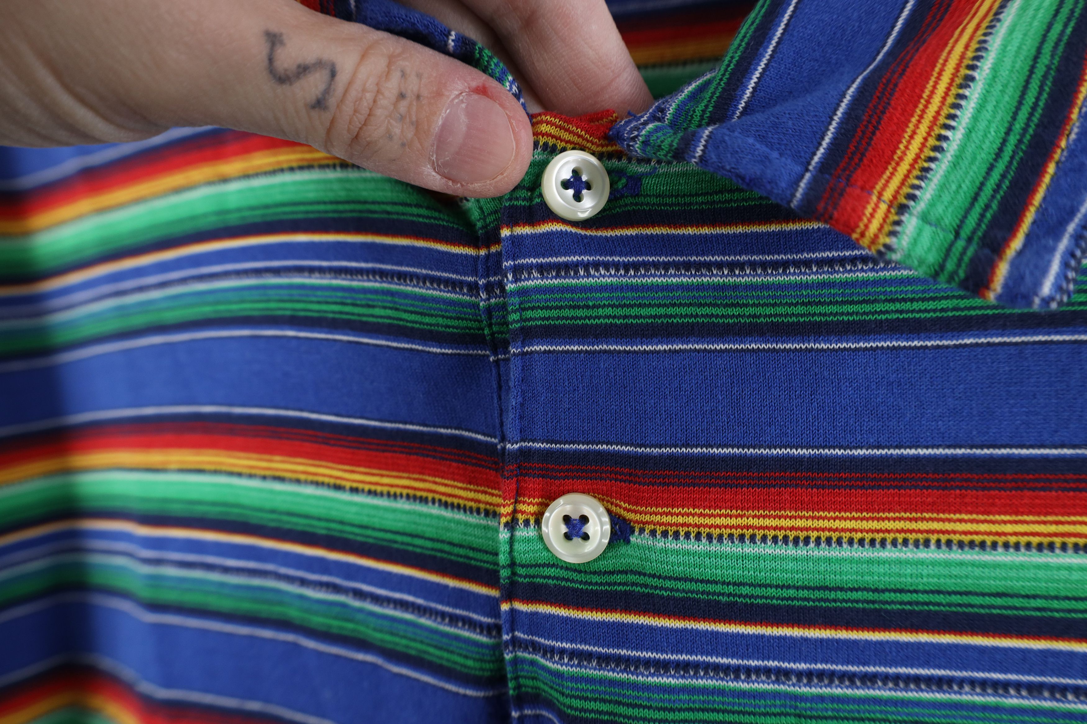 Ralph Lauren Vintage 90s Ralph Lauren Striped Knit Collared Polo Shirt Size US XXL / EU 58 / 5 - 7 Thumbnail