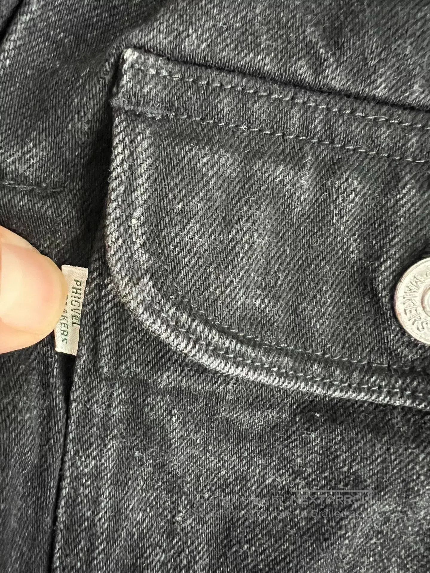 PHIGVEL MAKERS & Co. classic denim jacket with leather label. Size US M / EU 48-50 / 2 - 6 Thumbnail