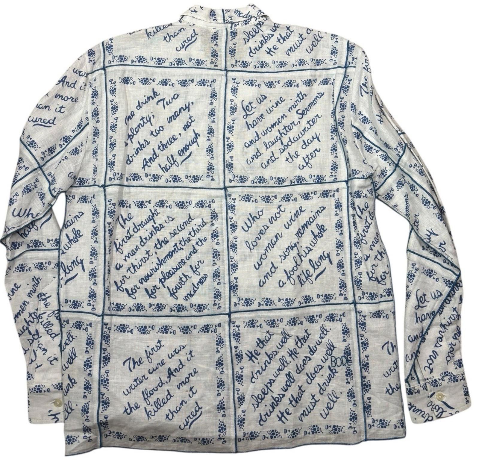 Bode Bode Greek Long-Sleeve Linen Tablecloth Shirt Size US S / EU 44-46 / 1 - 5 Thumbnail