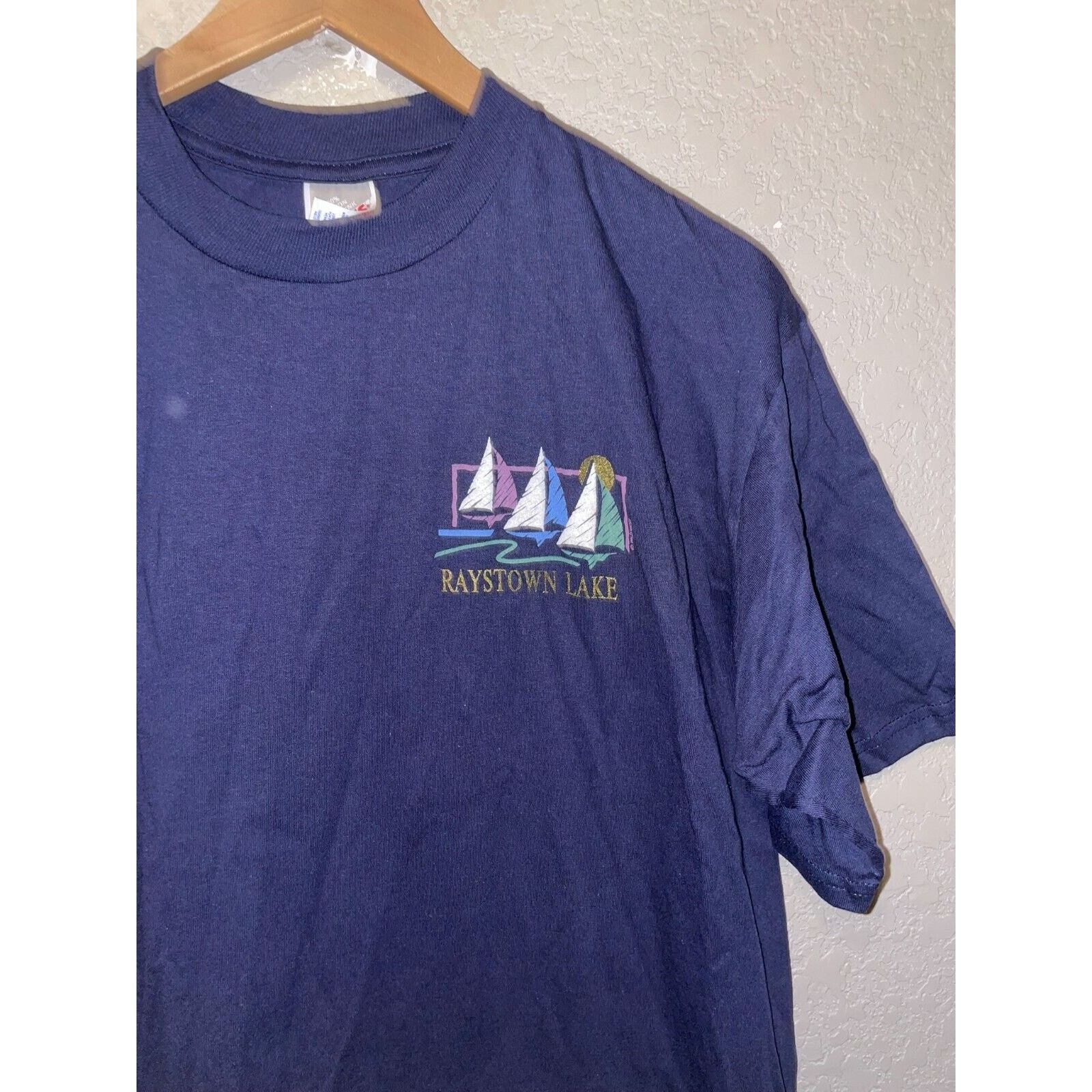 Jerzees Vintage Raystown Lake Shirt Sail Boat Blue Tee VTG 90s Large Size US L / EU 52-54 / 3 - 2 Thumbnail