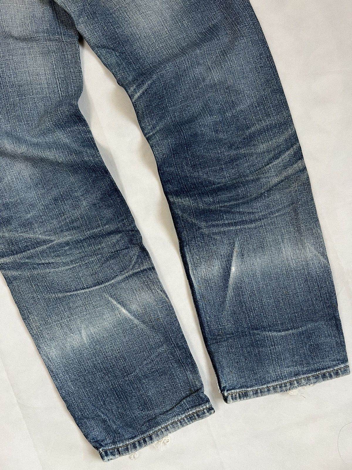 LVC × Levi's Vintage Clothing Vintage 90's Levis Distressed And Aging Karakuri Denim Size US 29 - 15 Thumbnail