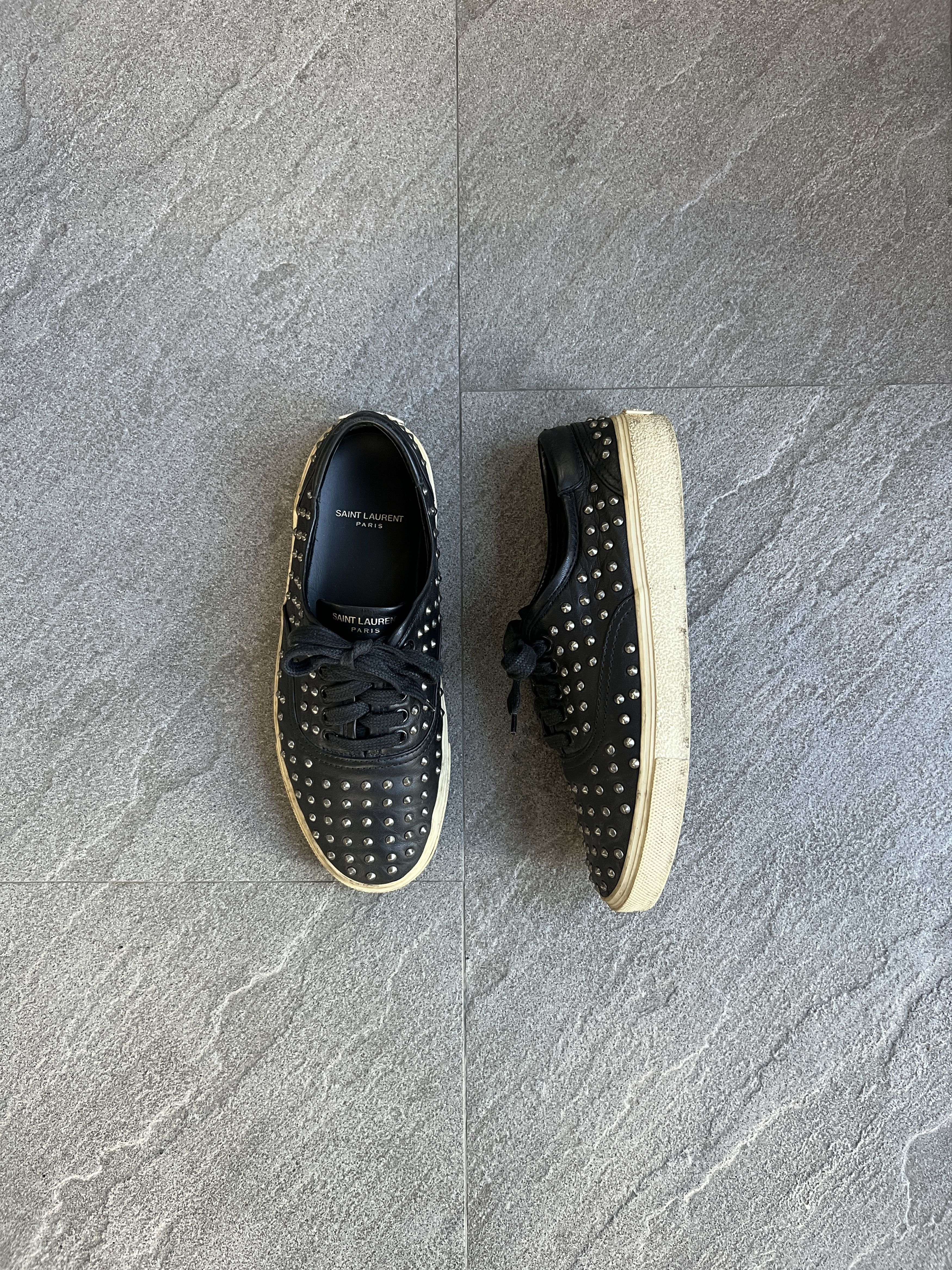 Saint Laurent Paris Saint Laurent Studded Leather Sneakers Black EU41 Size US 8 / EU 41 - 3 Thumbnail