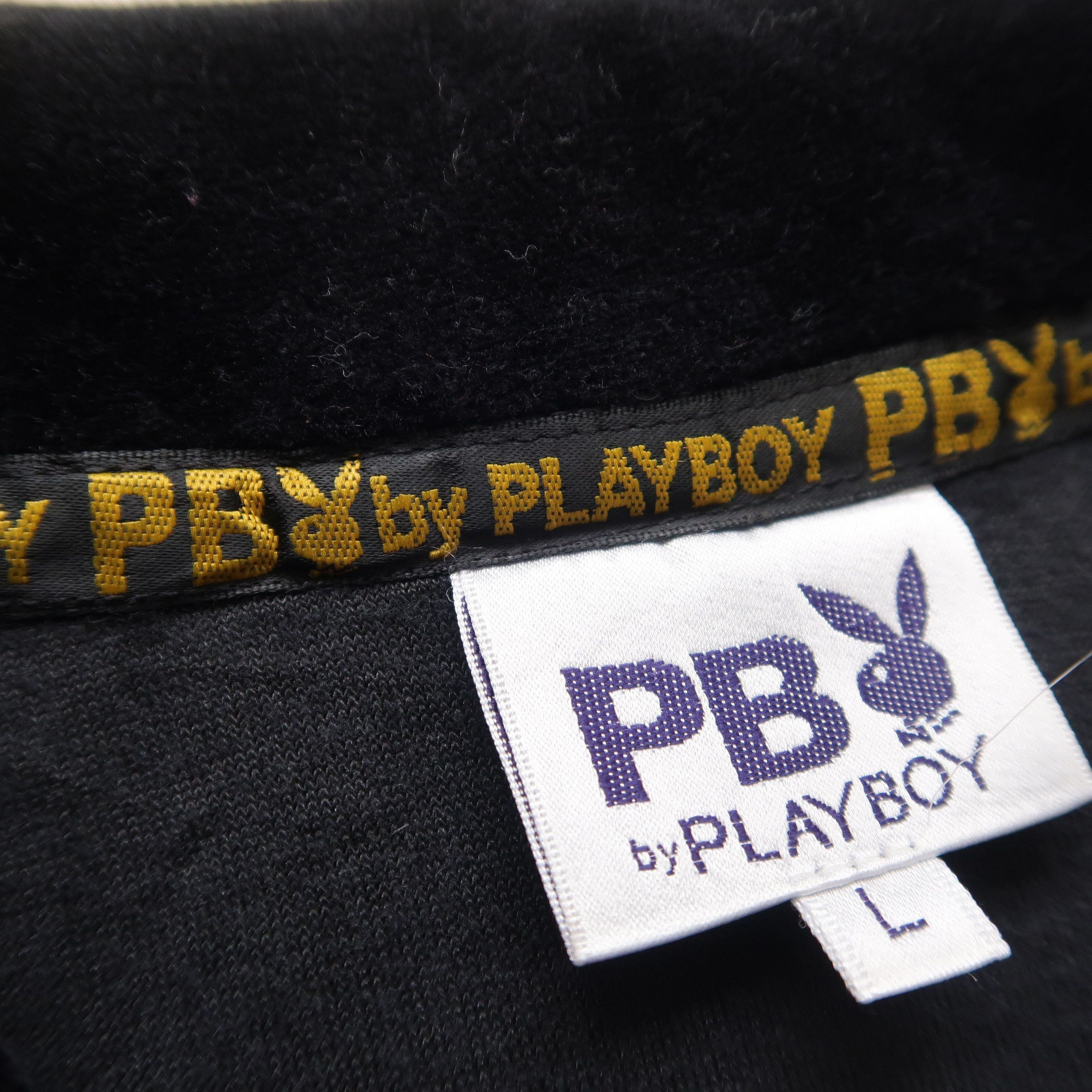 Japanese Brand 2000s Playboy Track Jacket Velvet Gold Tapped Size L / US 10 / IT 46 - 5 Thumbnail
