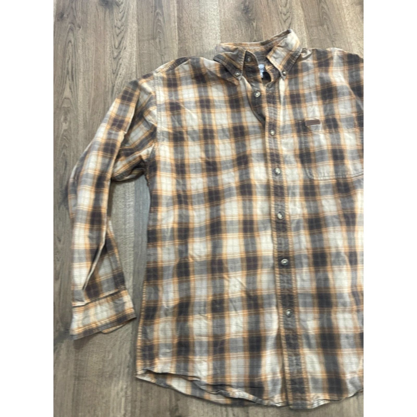 Carhartt Carhartt Shirt Mens Size Medium Brown Orange Plaid Button Up Long Sleeve Size US M / EU 48-50 / 2 - 4 Thumbnail